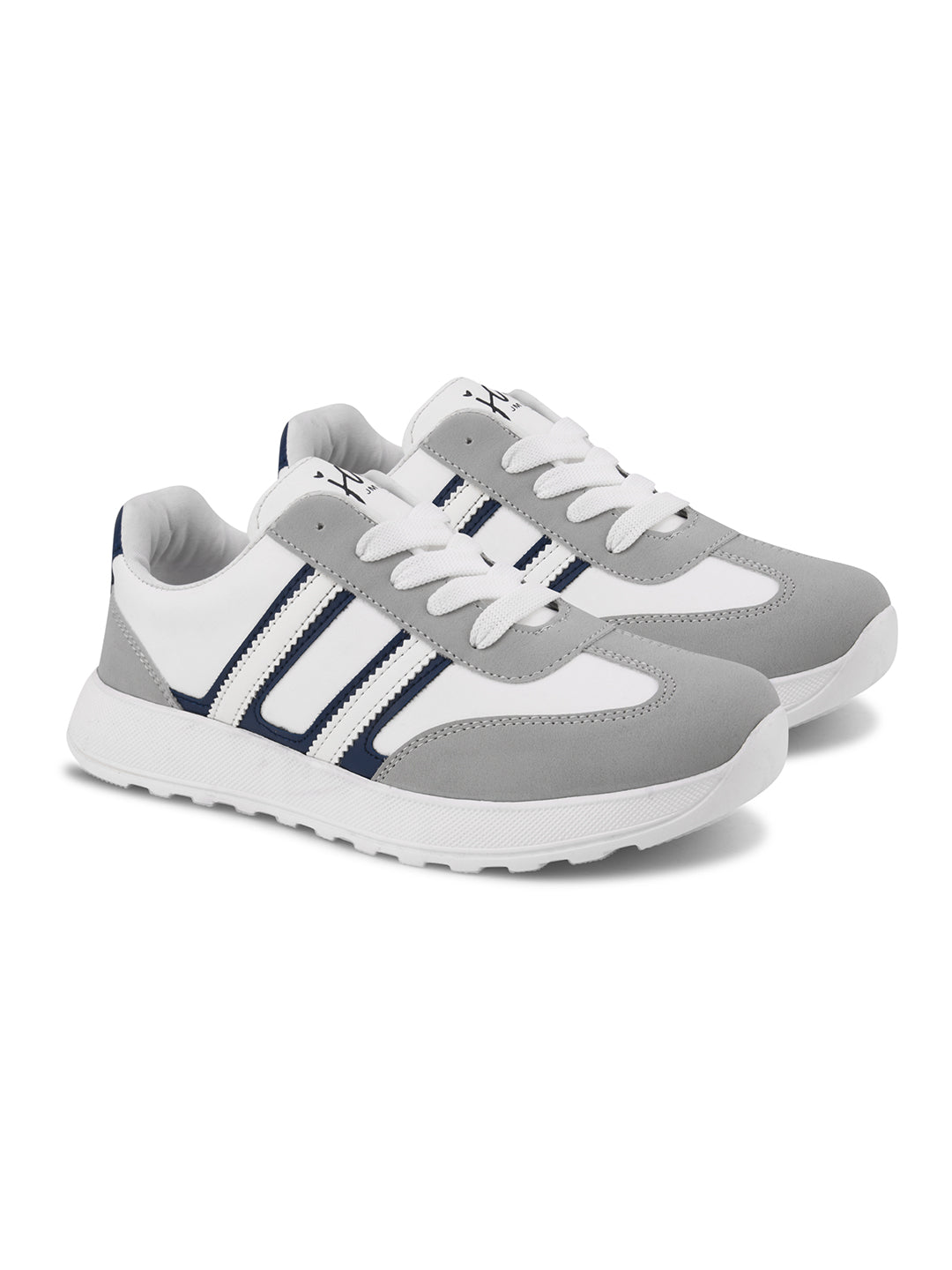 The Urban Stripe Classic Breathable Sneaker with Round Toe & Lace-Up Closure