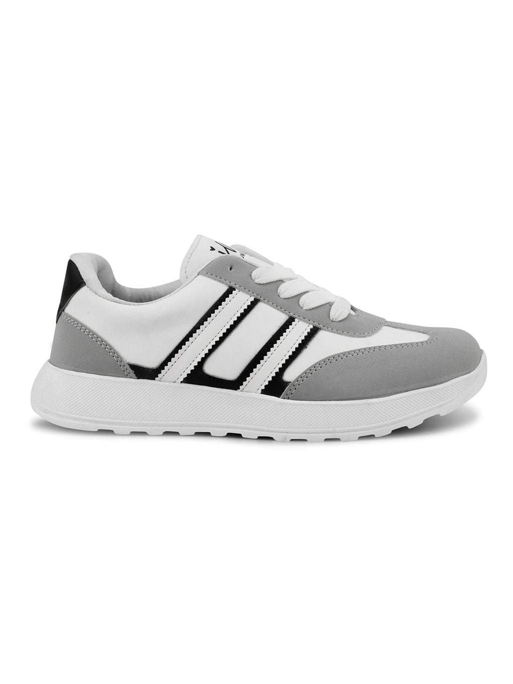 The Urban Stripe Classic Breathable Sneaker with Round Toe & Lace-Up Closure