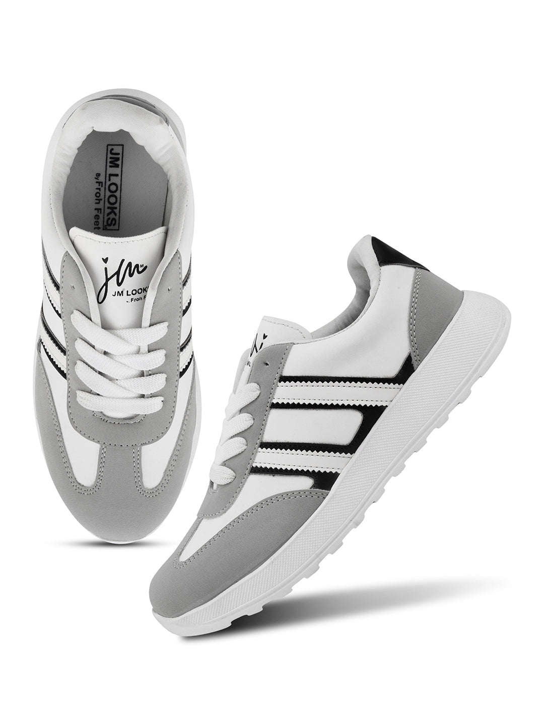 The Urban Stripe Classic Breathable Sneaker with Round Toe & Lace-Up Closure