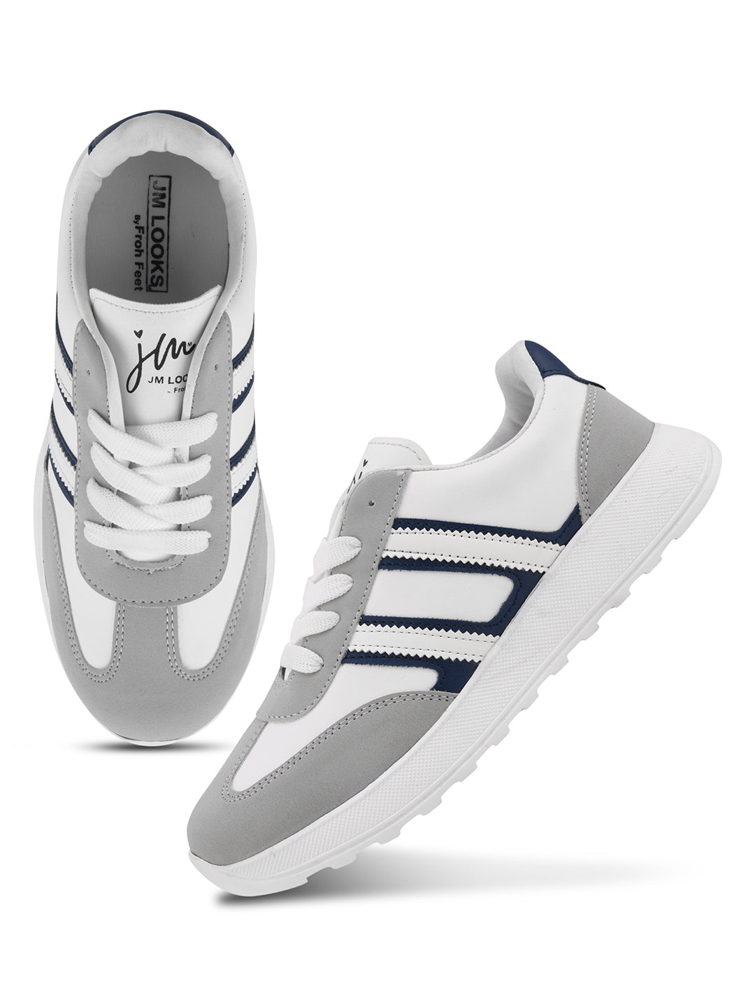 The Urban Stripe Classic Breathable Sneaker with Round Toe & Lace-Up Closure