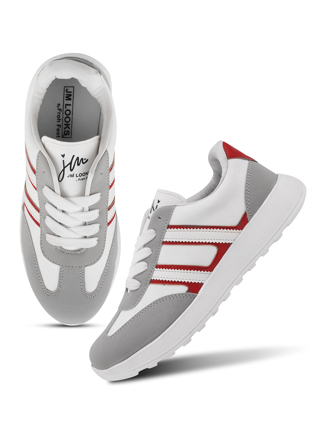 The Urban Stripe Classic Breathable Sneaker with Round Toe & Lace-Up Closure