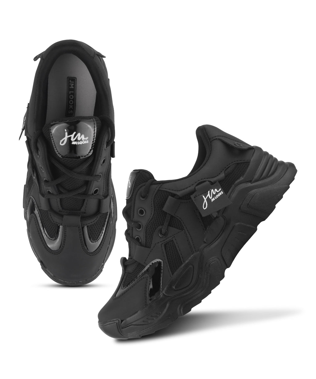 Women’s Chunky Lace-Up Casual Sneakers with Cushioned Sole
