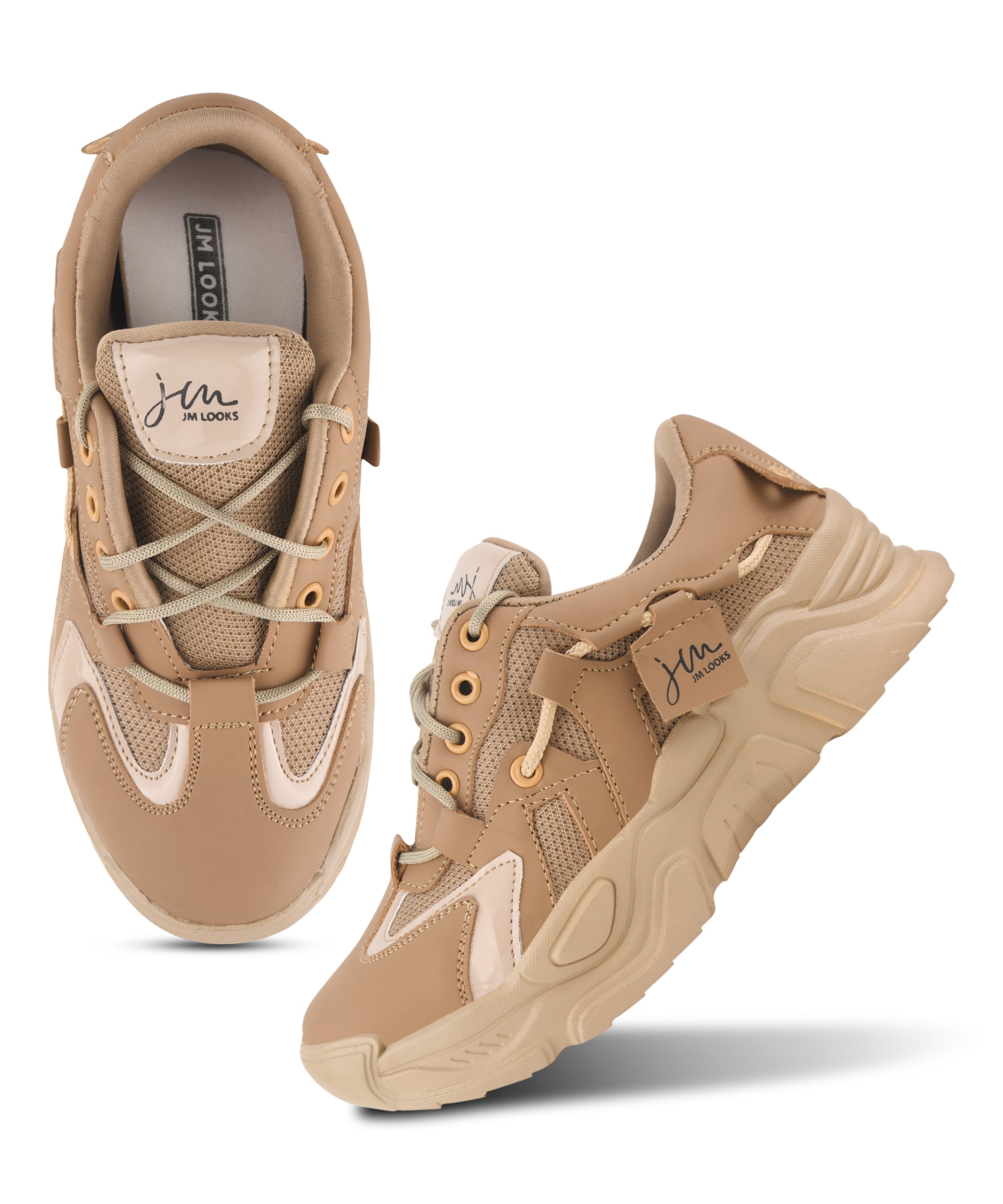 Women’s Chunky Lace-Up Casual Sneakers with Cushioned Sole