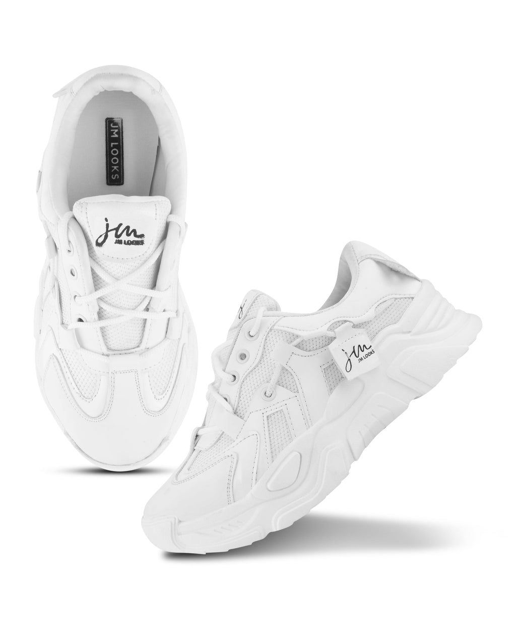 Women’s Chunky Lace-Up Casual Sneakers with Cushioned Sole