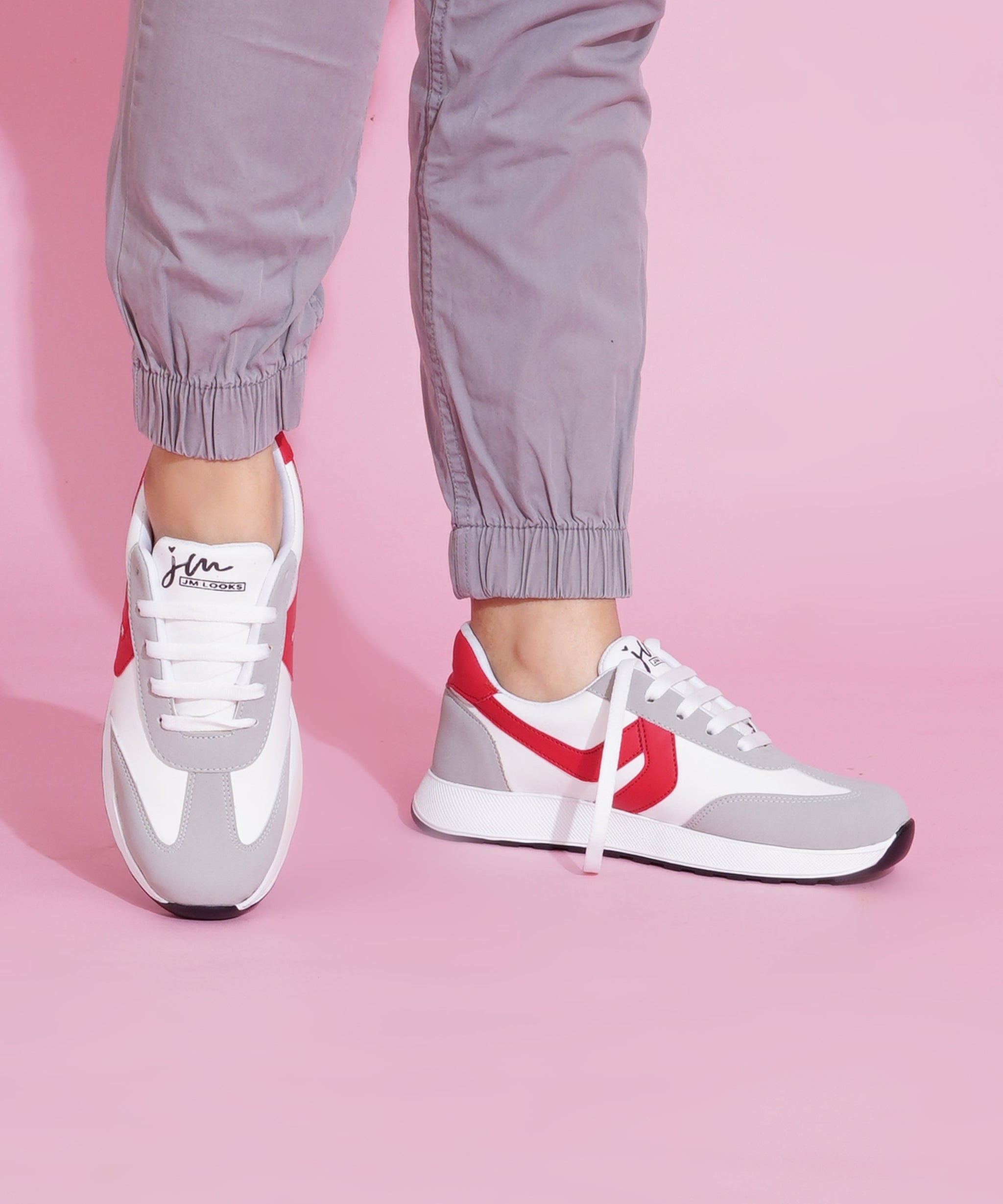 Women’s Casual Lace-Up Sneakers with Contrast Panels