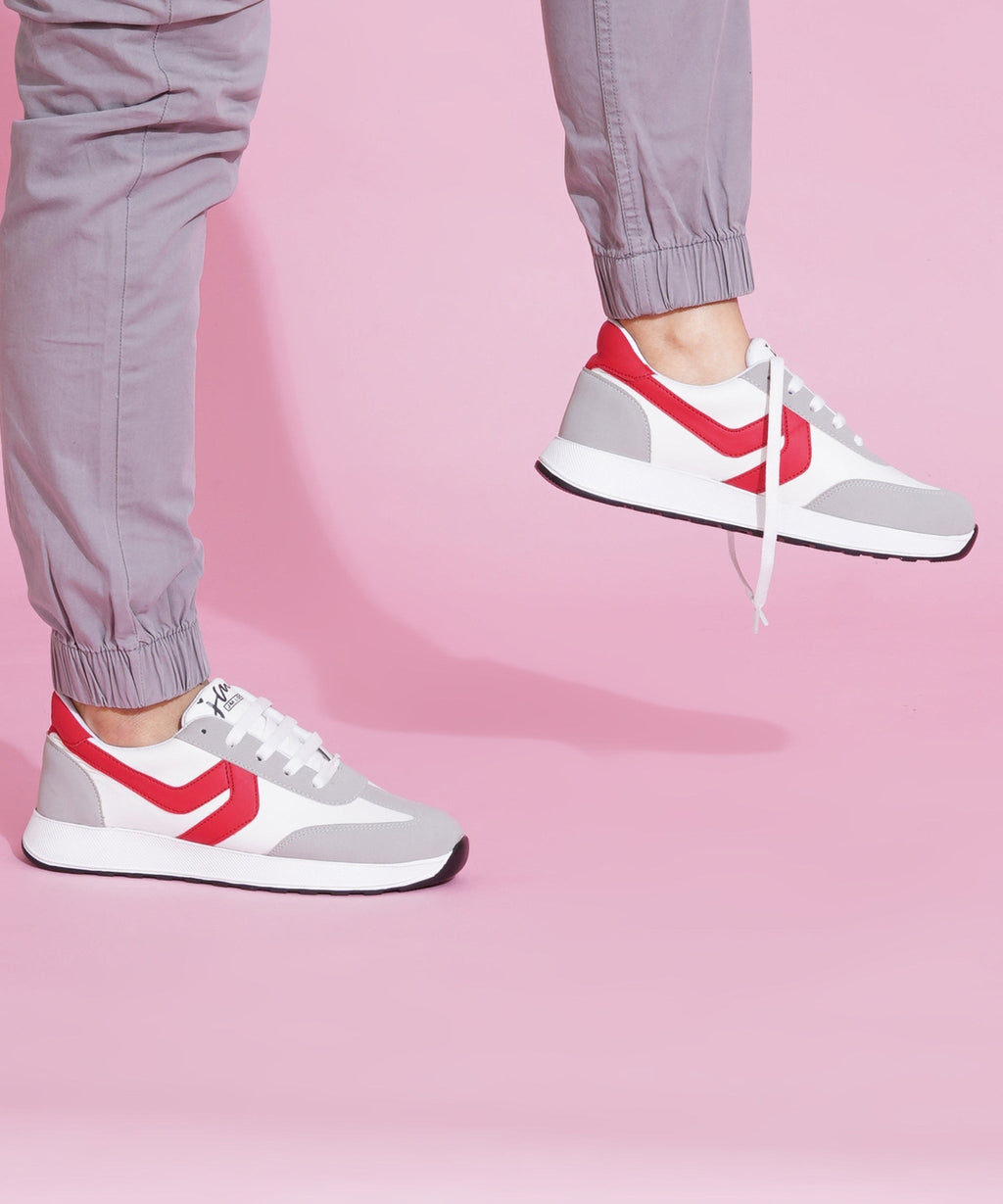 Women’s Casual Lace-Up Sneakers with Contrast Panels