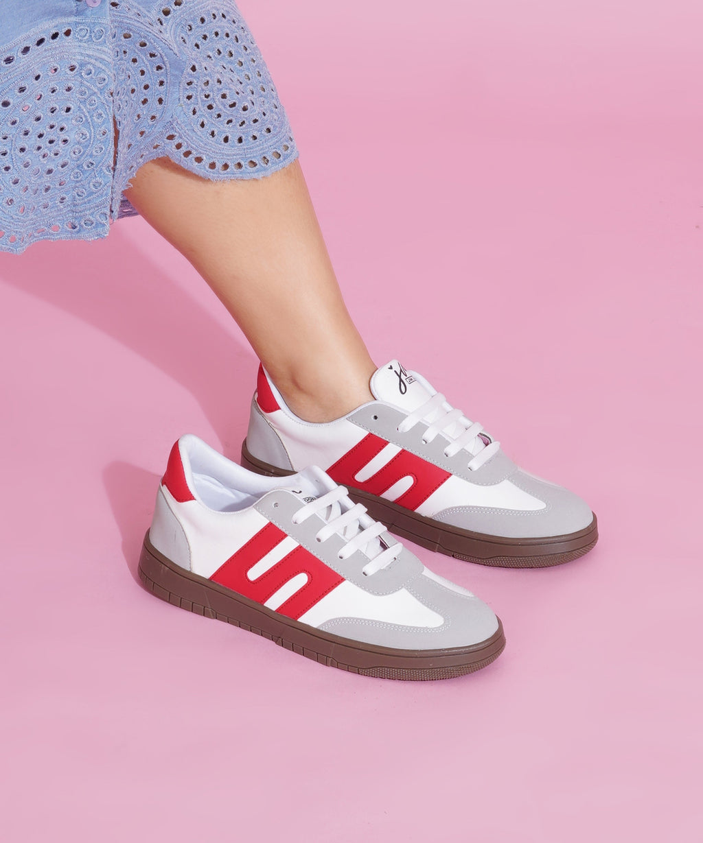 Casual Sneakers for Women, Trendy Lace-Up Shoes with Premium Finish