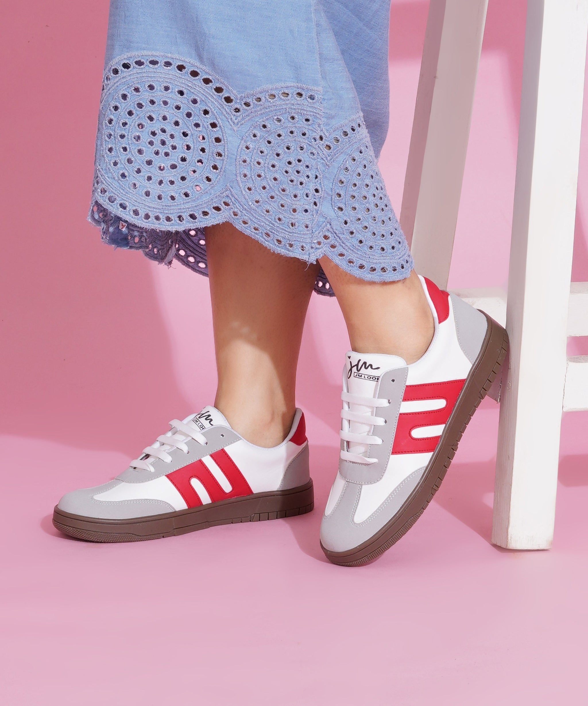 Casual Sneakers for Women, Trendy Lace-Up Shoes with Premium Finish