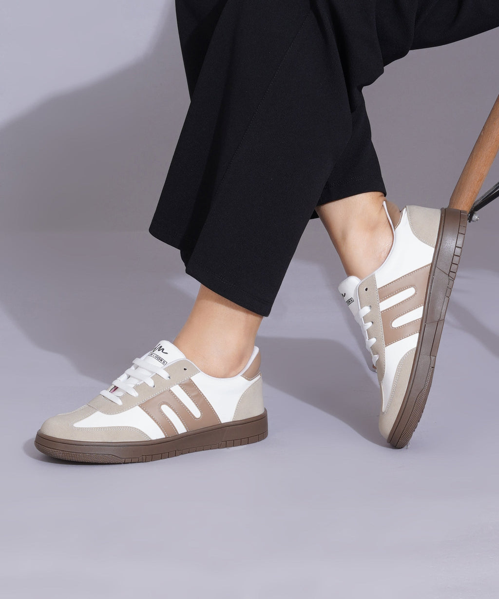 Casual Sneakers for Women, Trendy Lace-Up Shoes with Premium Finish