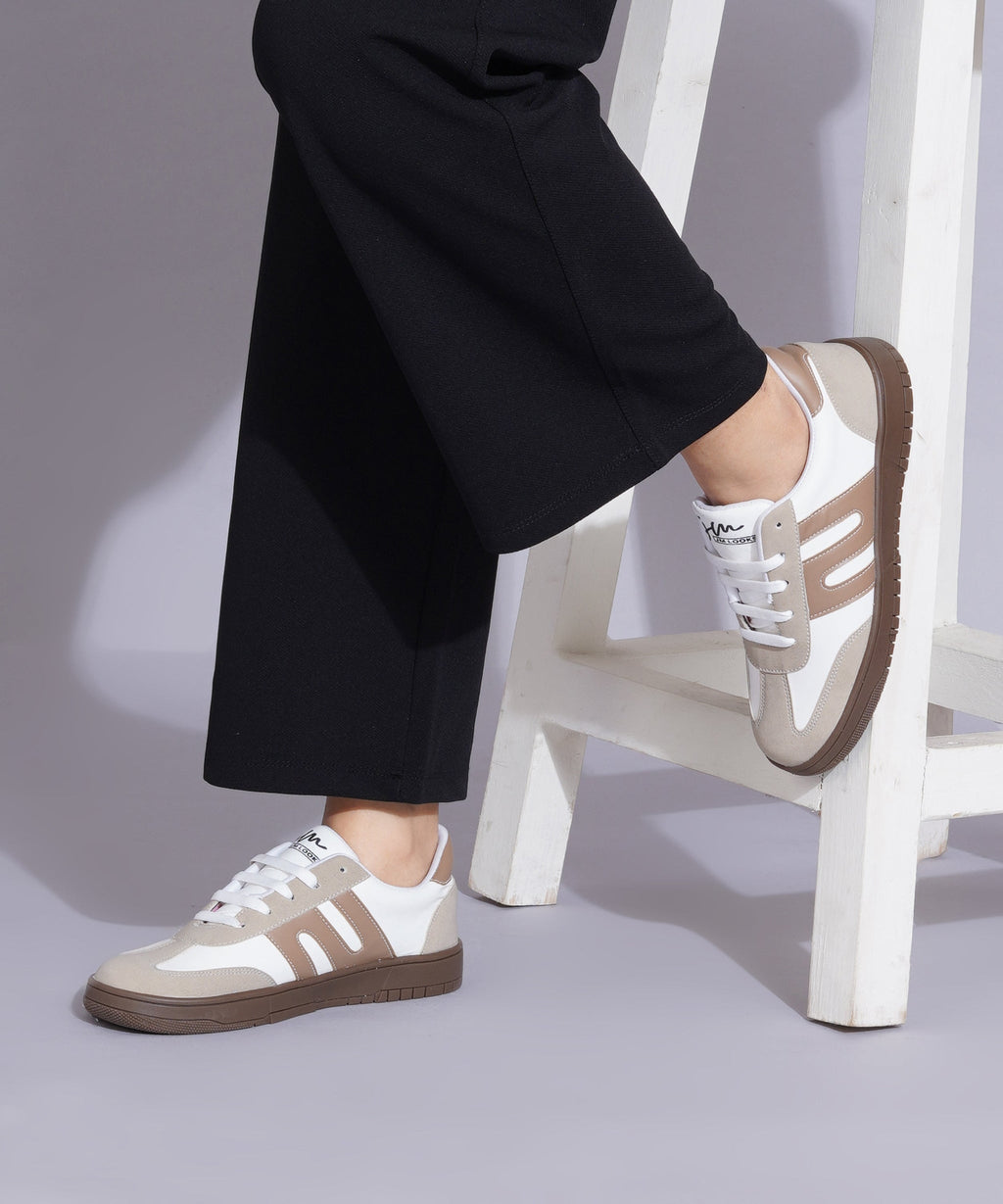Casual Sneakers for Women, Trendy Lace-Up Shoes with Premium Finish