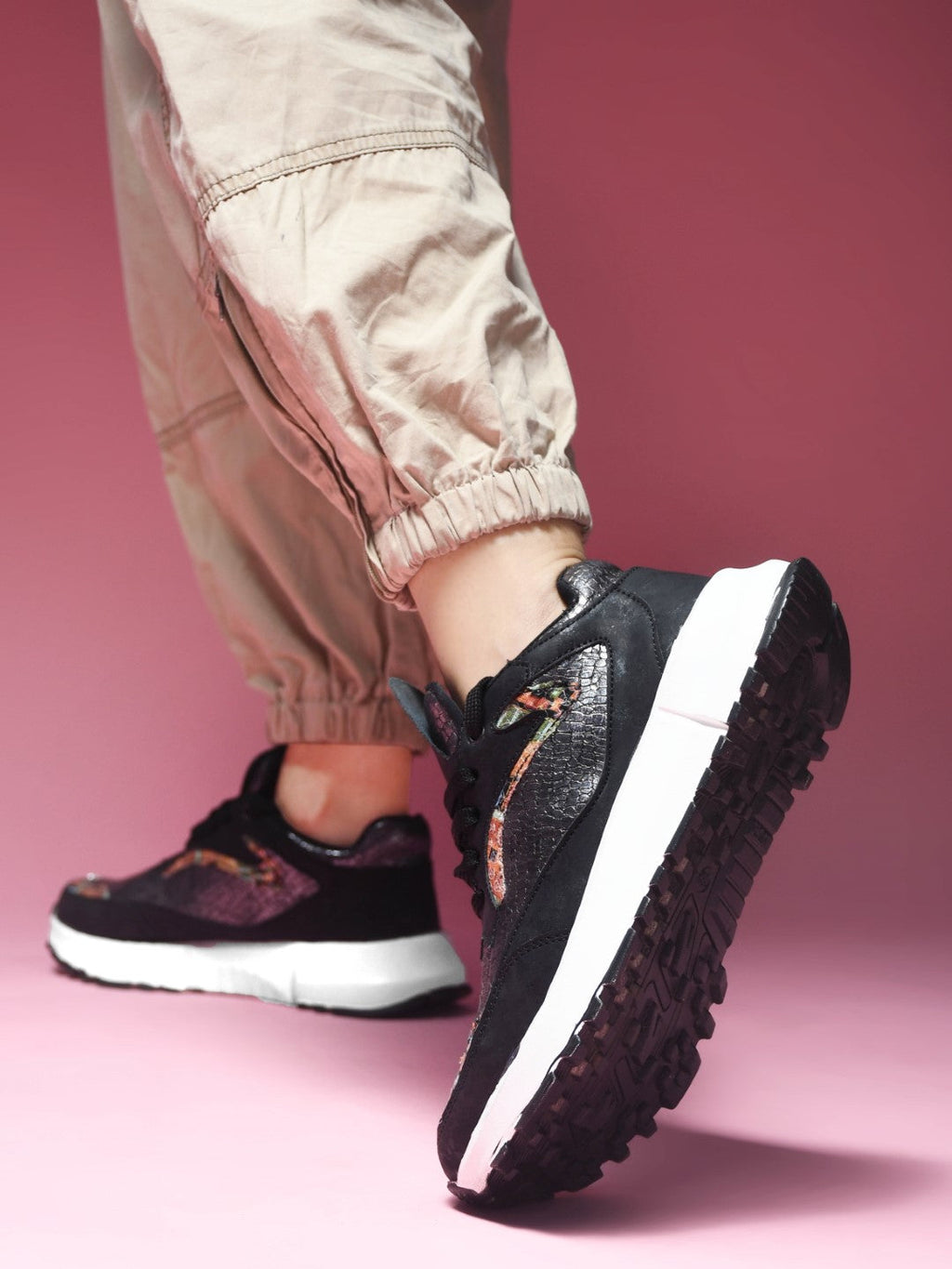 Metallic Mesh Chunky Sneakers For Women