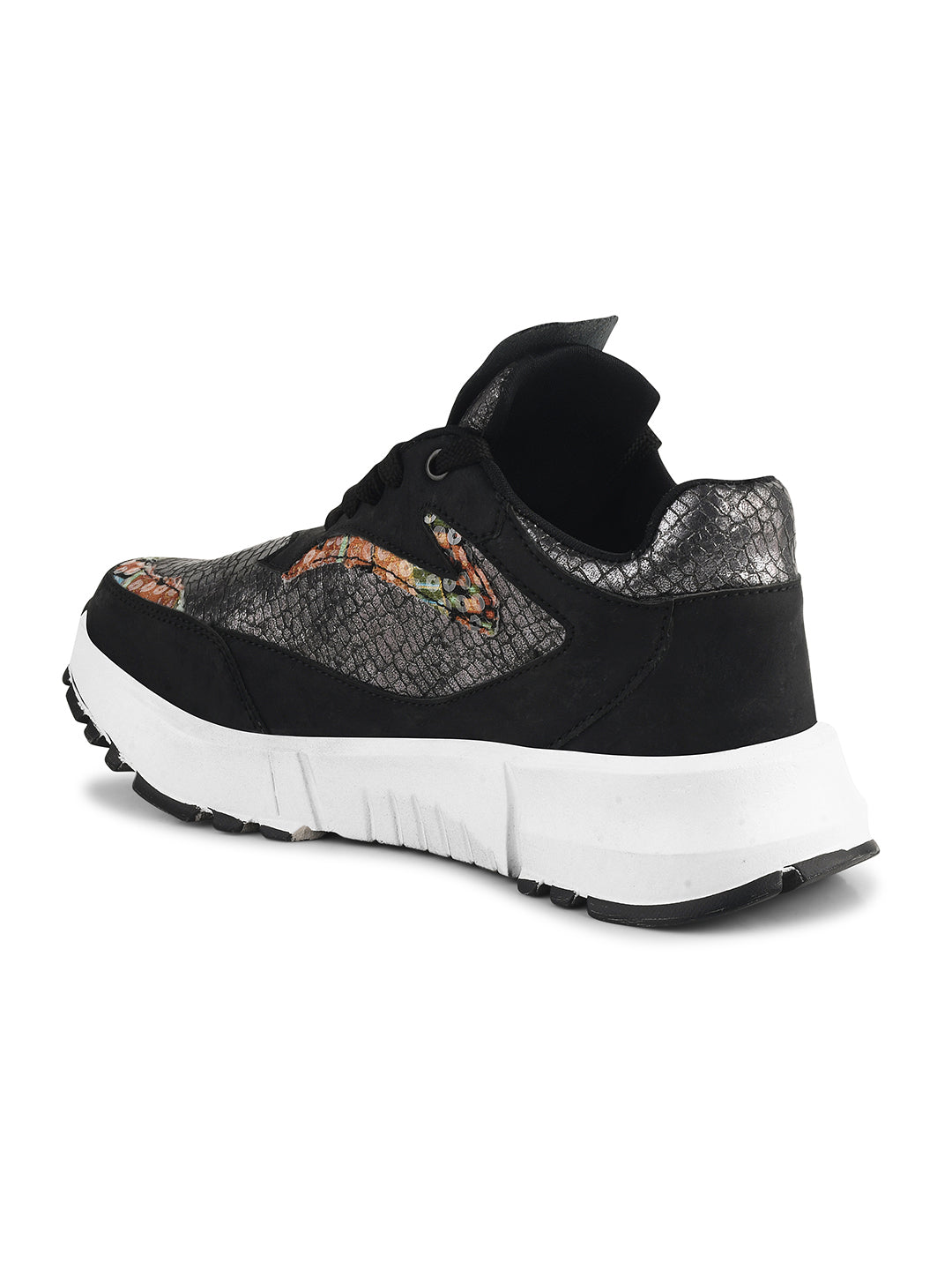 Metallic Mesh Chunky Sneakers For Women