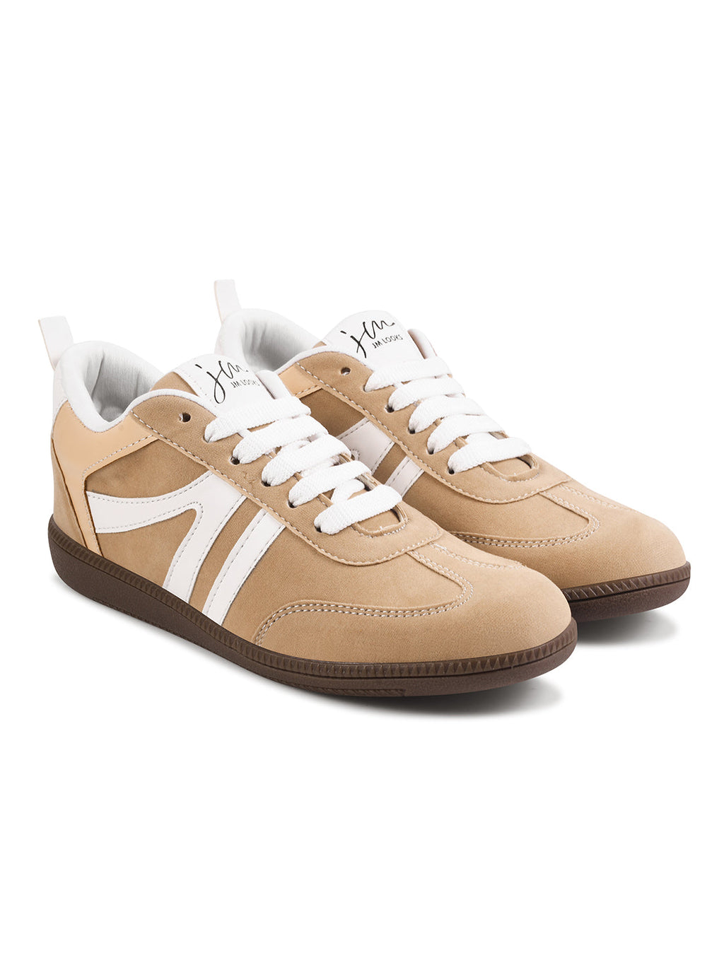 Women Retro Stripe Suede Sneakers