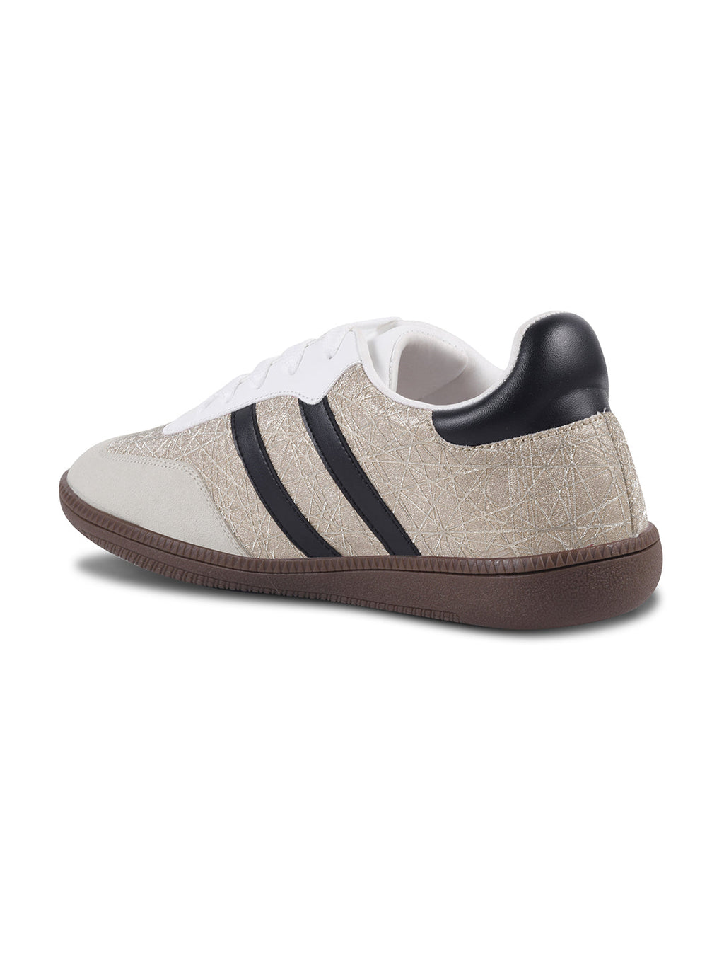 JM Looks Casual Lace-Up Sneakers with Contrasting Stripes