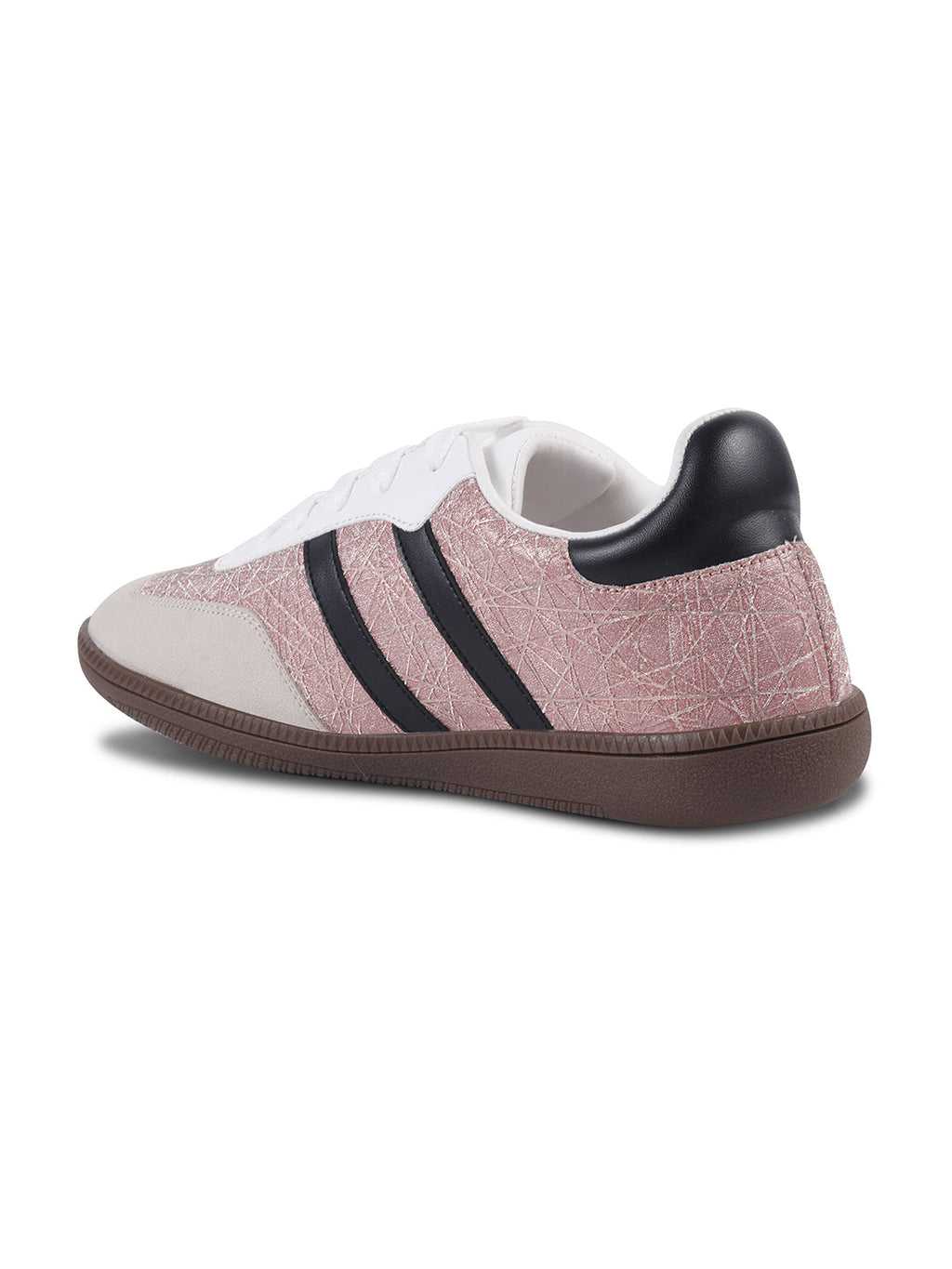 JM Looks Casual Lace-Up Sneakers with Contrasting Stripes