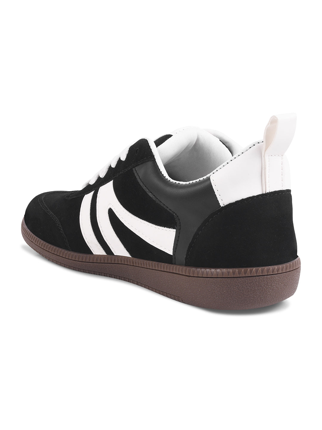 Women Retro Stripe Suede Sneakers