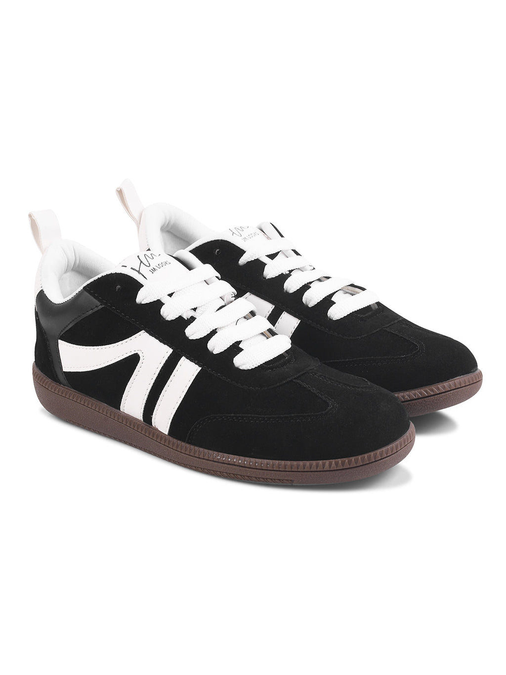 Women Retro Stripe Suede Sneakers