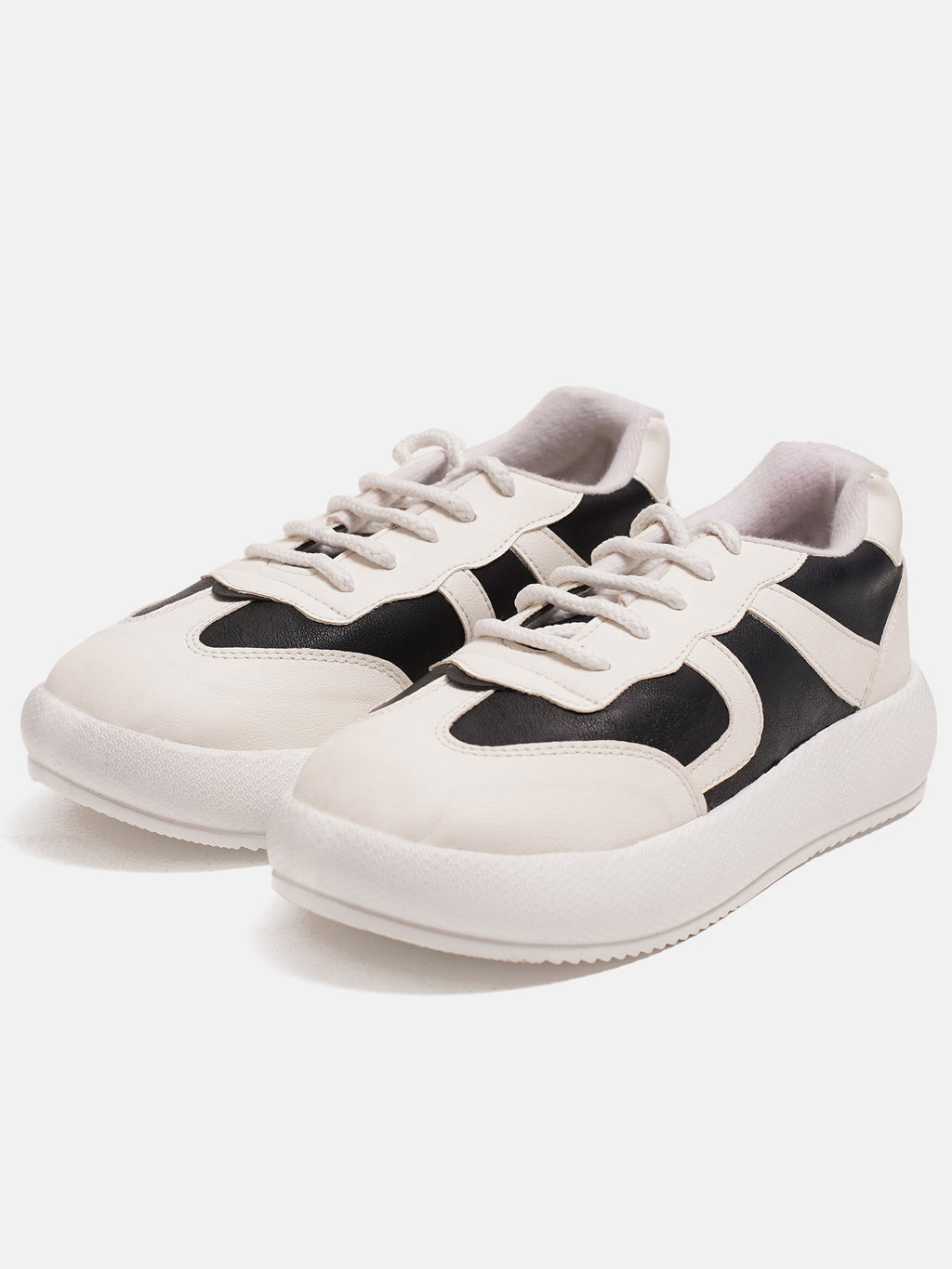 Jm Looks Casual Panel Detail Lace-Up Sneakers