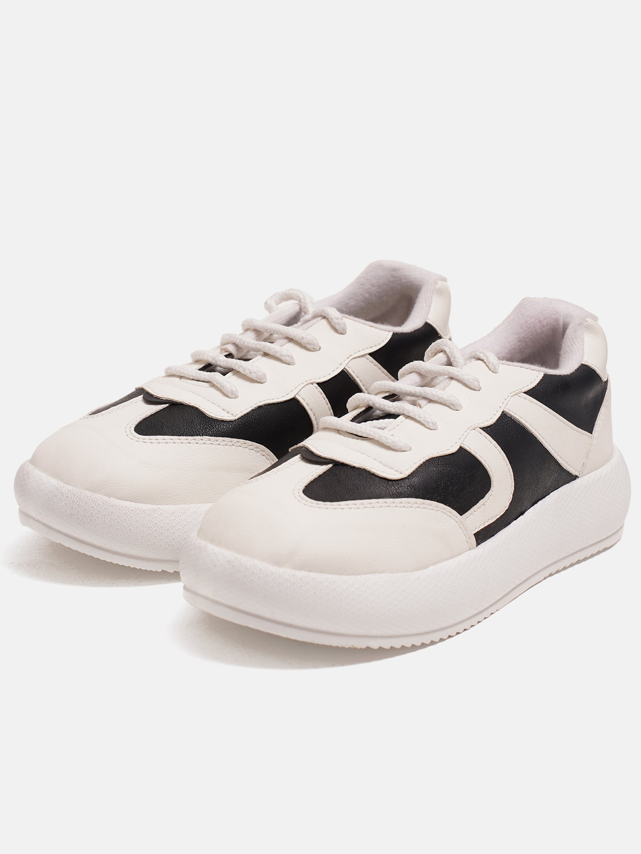 Jm Looks Casual Panel Detail Lace-Up Sneakers