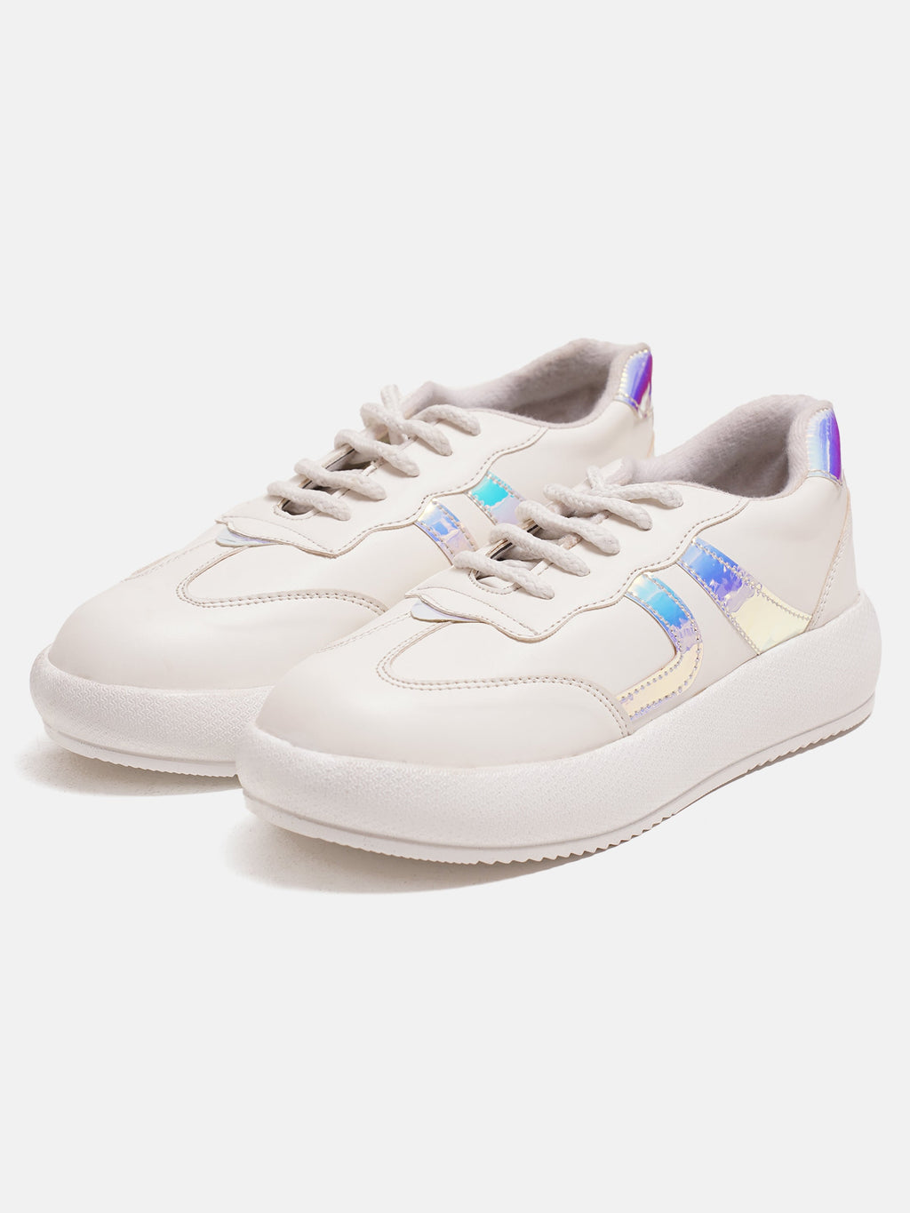 Jm Looks Casual Panel Detail Lace-Up Sneakers