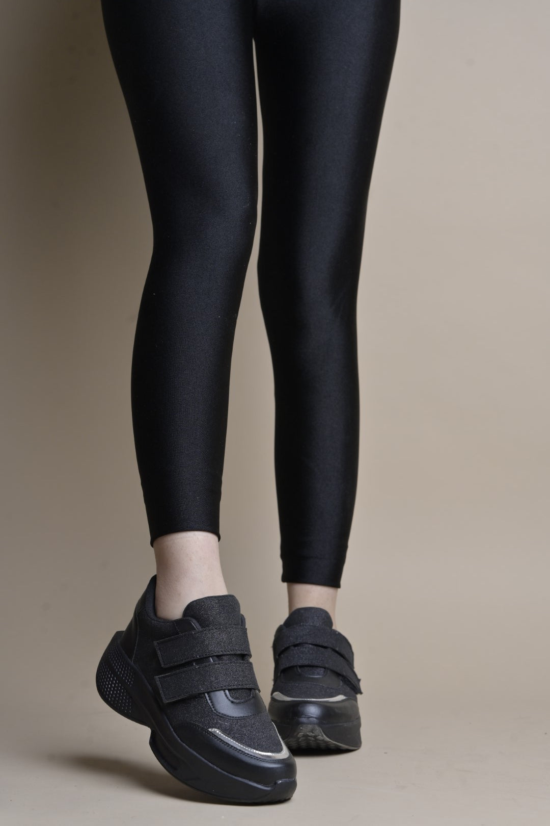 Jm Looks Glitter Strap Velcro Sneakers