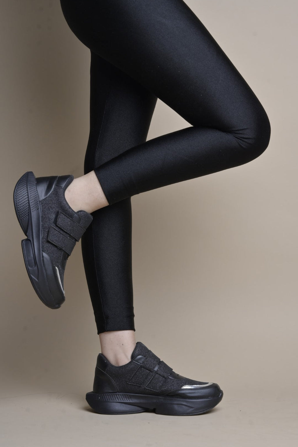 Jm Looks Glitter Strap Velcro Sneakers