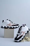 Jm Looks stylish wavy sole sneakers with dynamic paneling  Black