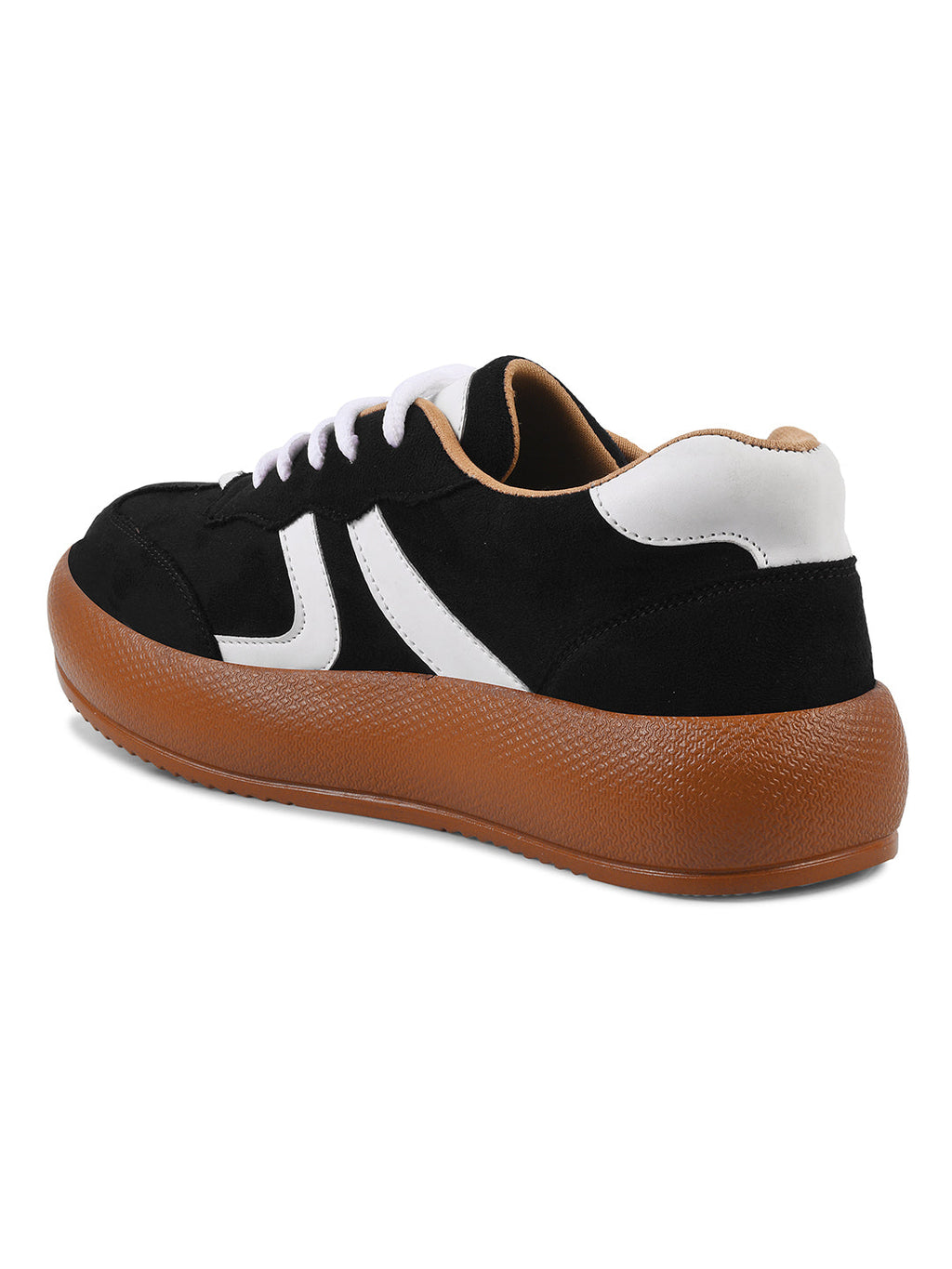 Suede lace up sneakers with cushioned sole