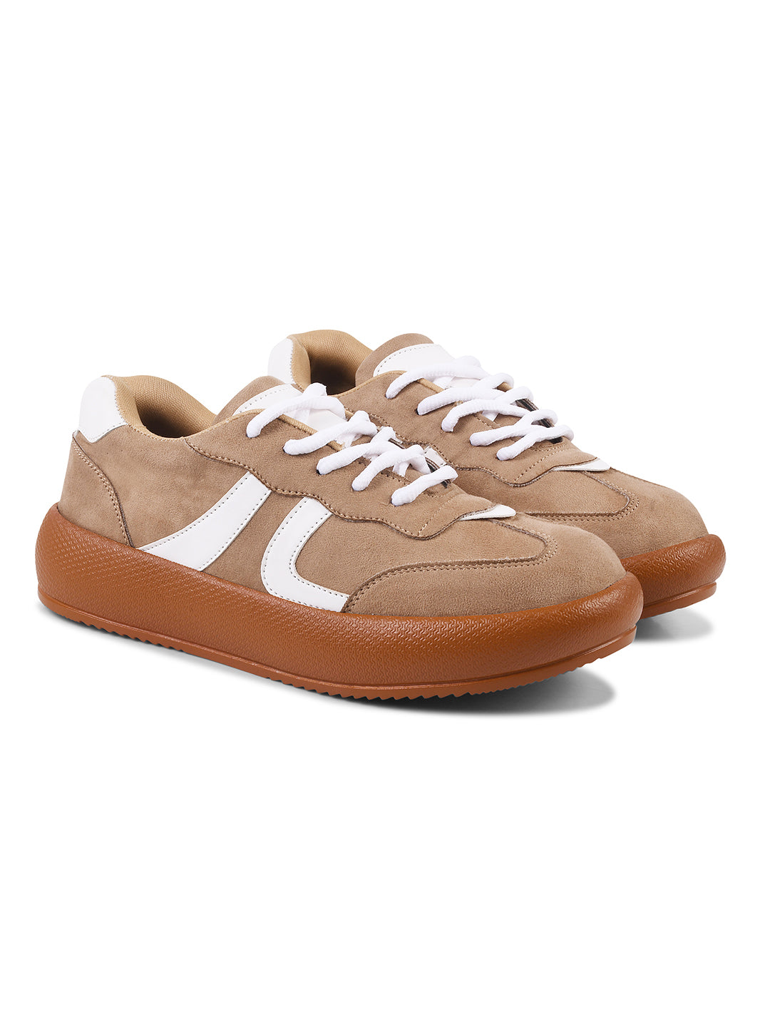Suede lace up sneakers with cushioned sole