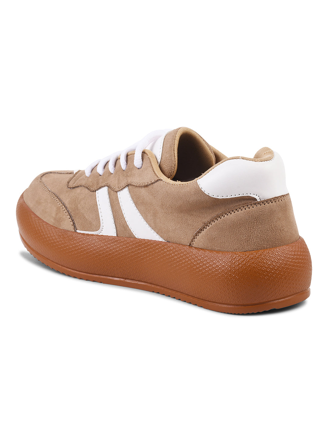 Suede lace up sneakers with cushioned sole