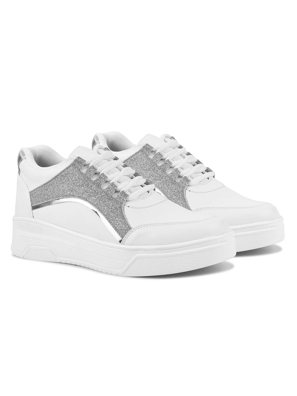 Jm Looks Sparkle Accent Platform Sneakers