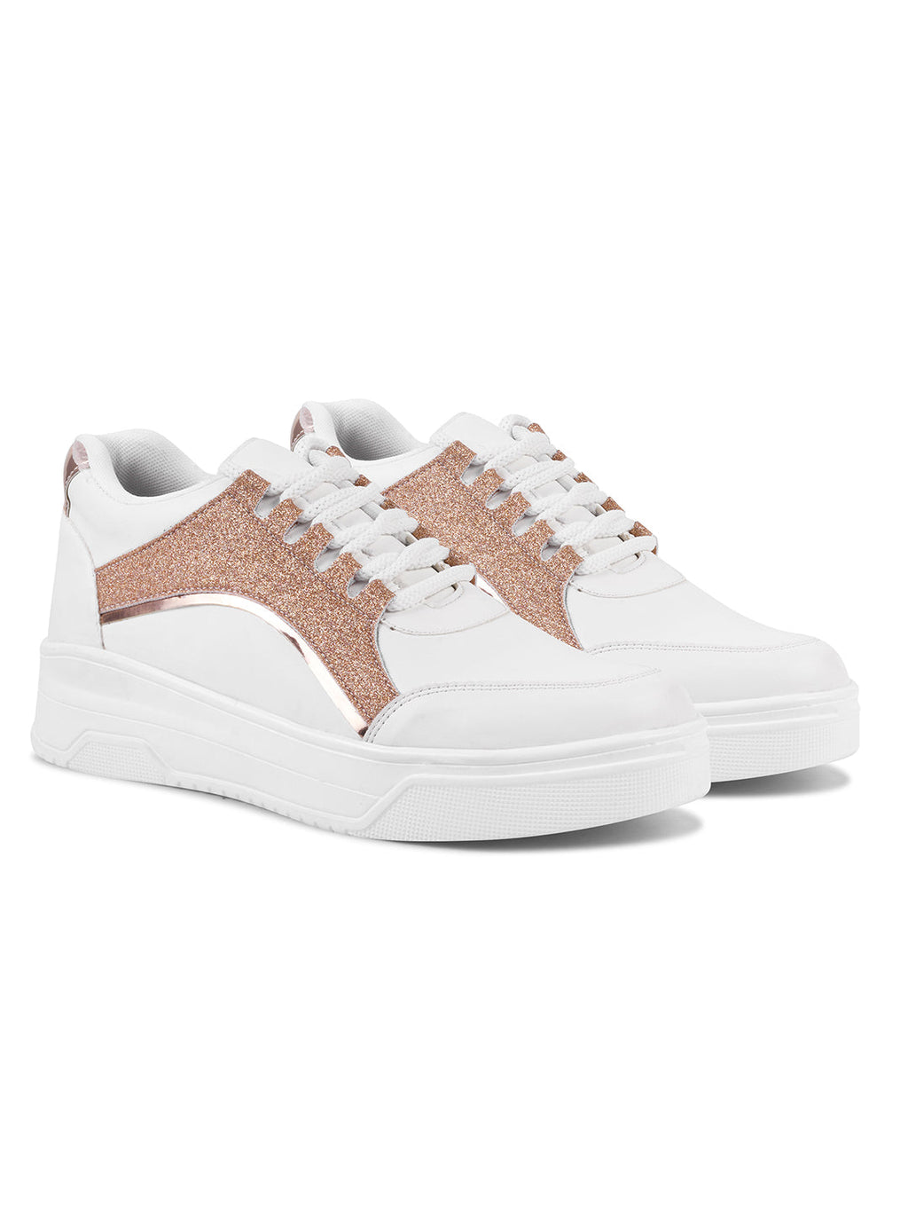 Jm Looks Glitter Panel Fashion Sneakers