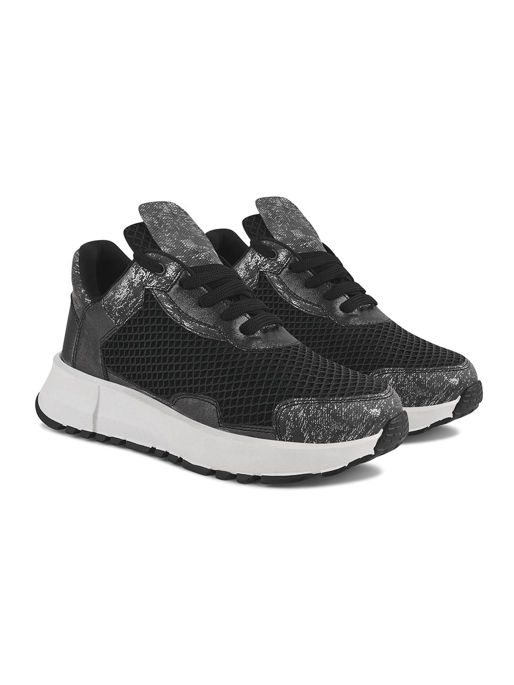 Jm Looks Mesh Panel Chunky Sole Sneakers