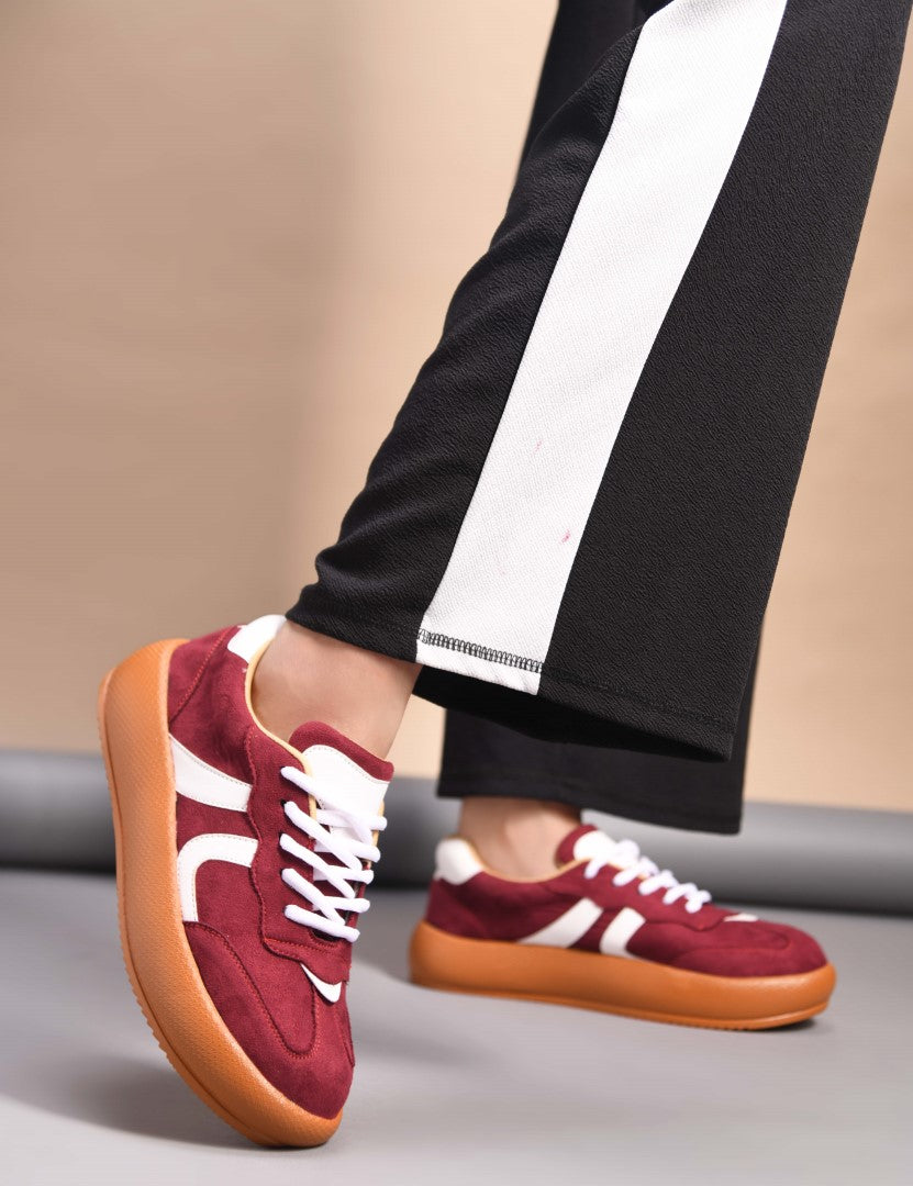 JM Looks Suede lace up sneakers with cushioned sole