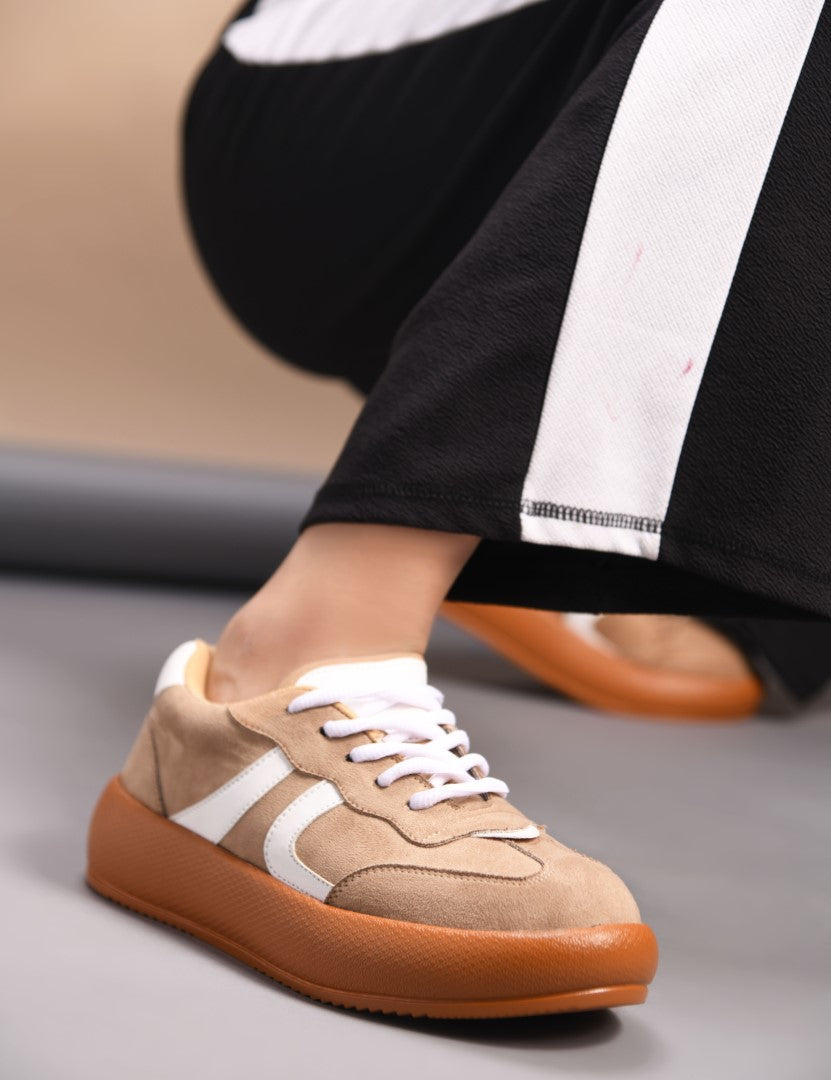 JM Looks Suede lace up sneakers with cushioned sole