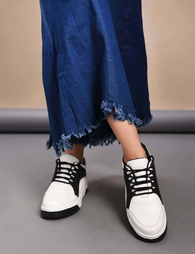 Jm Looks Glitter Panel Fashion Sneakers