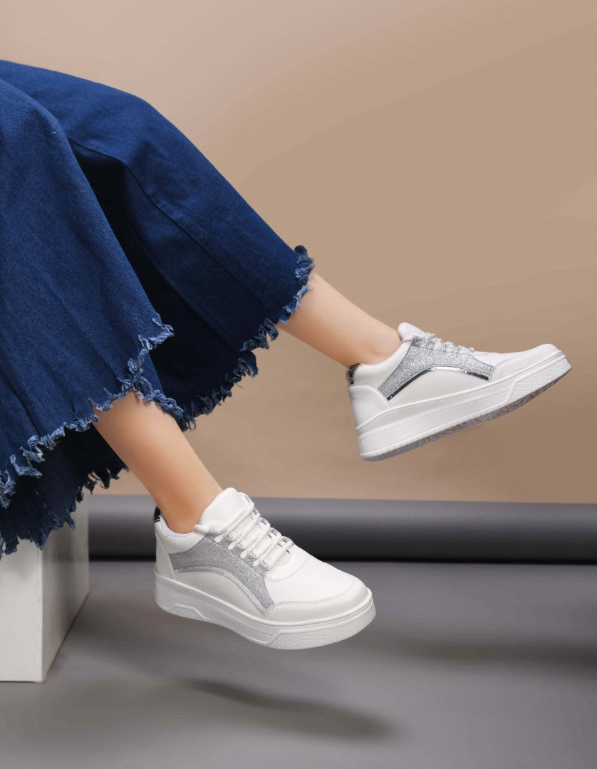 Jm Looks Sparkle Accent Platform Sneakers