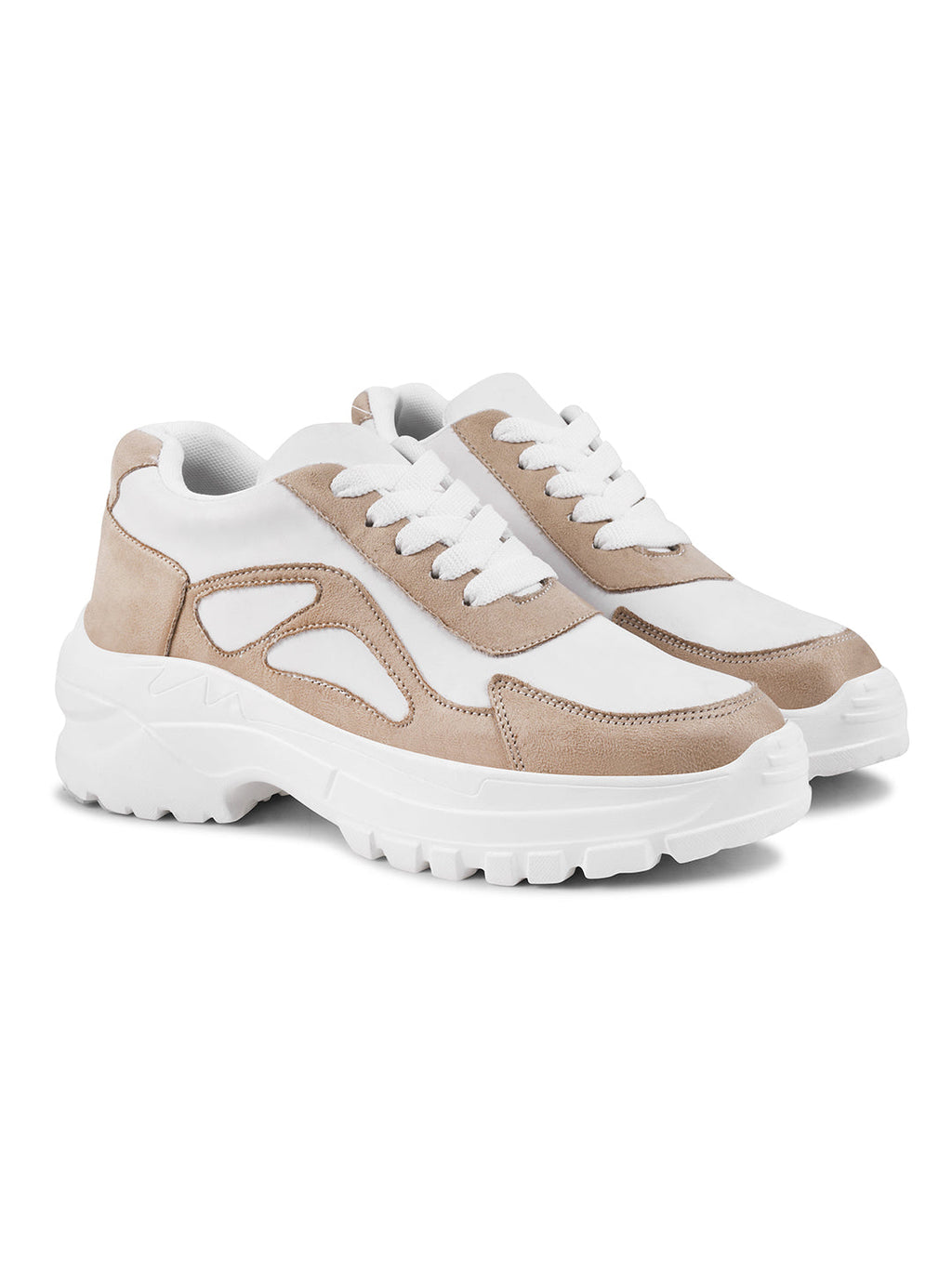 Chunky Platform Sneakers for Women & Girls, Lace-Up Casual Shoes