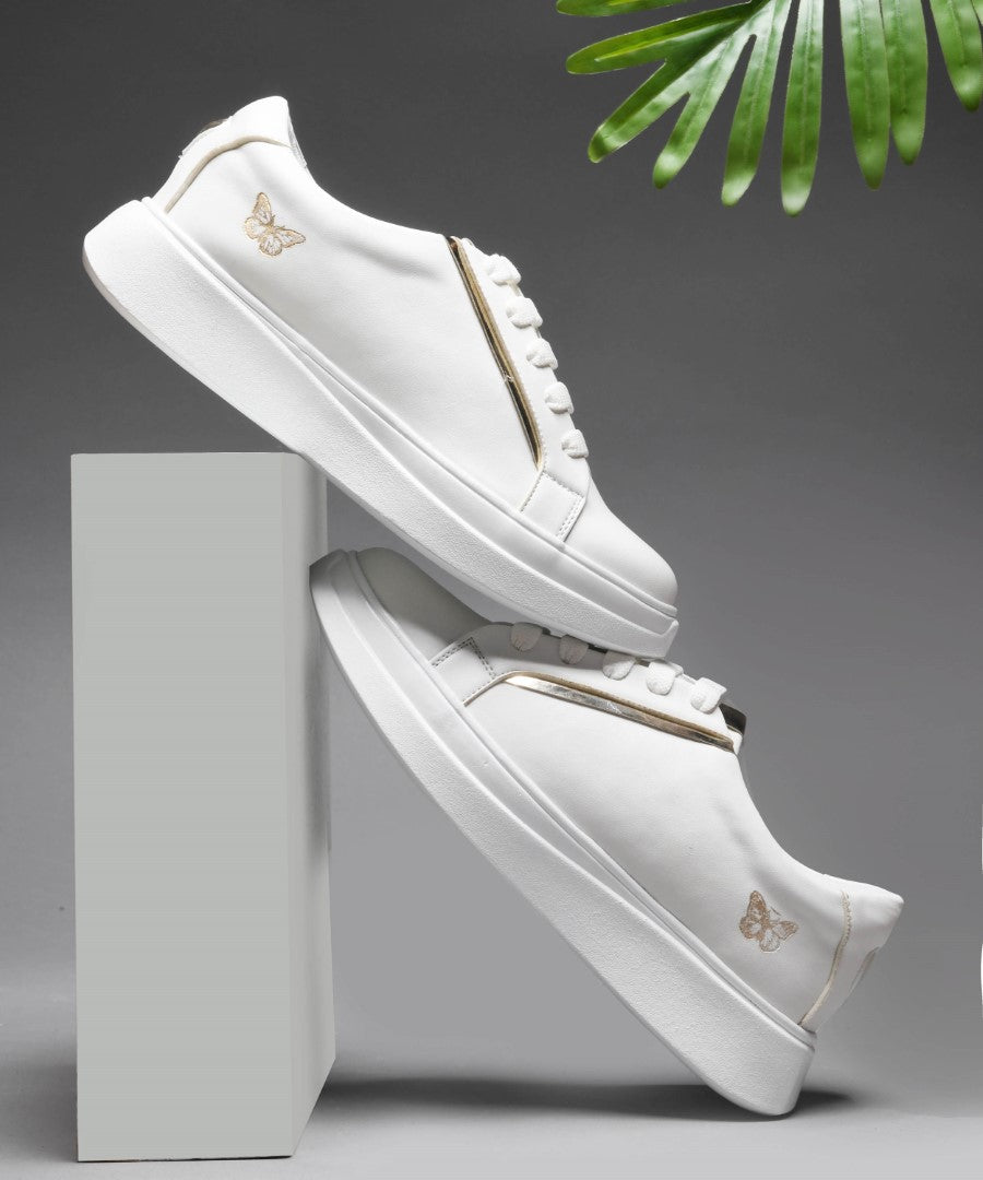 Metallic Sneakers for Women | Lace-Up Chunky Sole - JM Looks