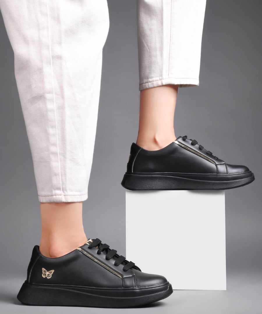 Metallic Sneakers for Women | Lace-Up Chunky Sole - JM Looks