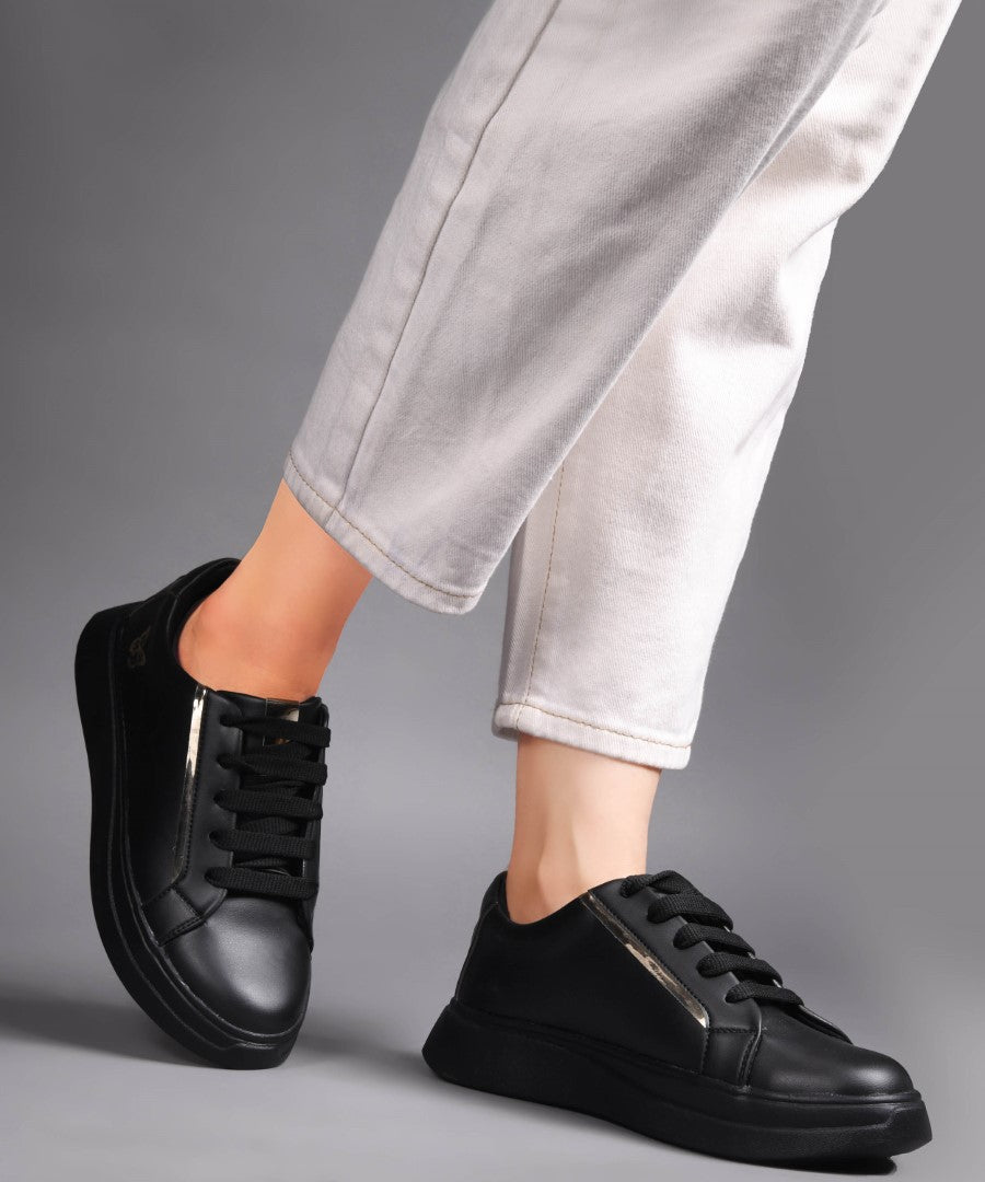 Metallic Sneakers for Women | Lace-Up Chunky Sole - JM Looks
