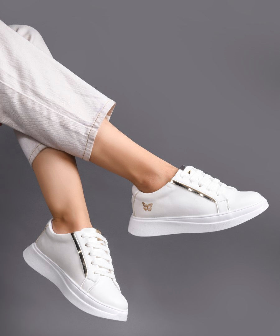 Metallic Sneakers for Women | Lace-Up Chunky Sole - JM Looks