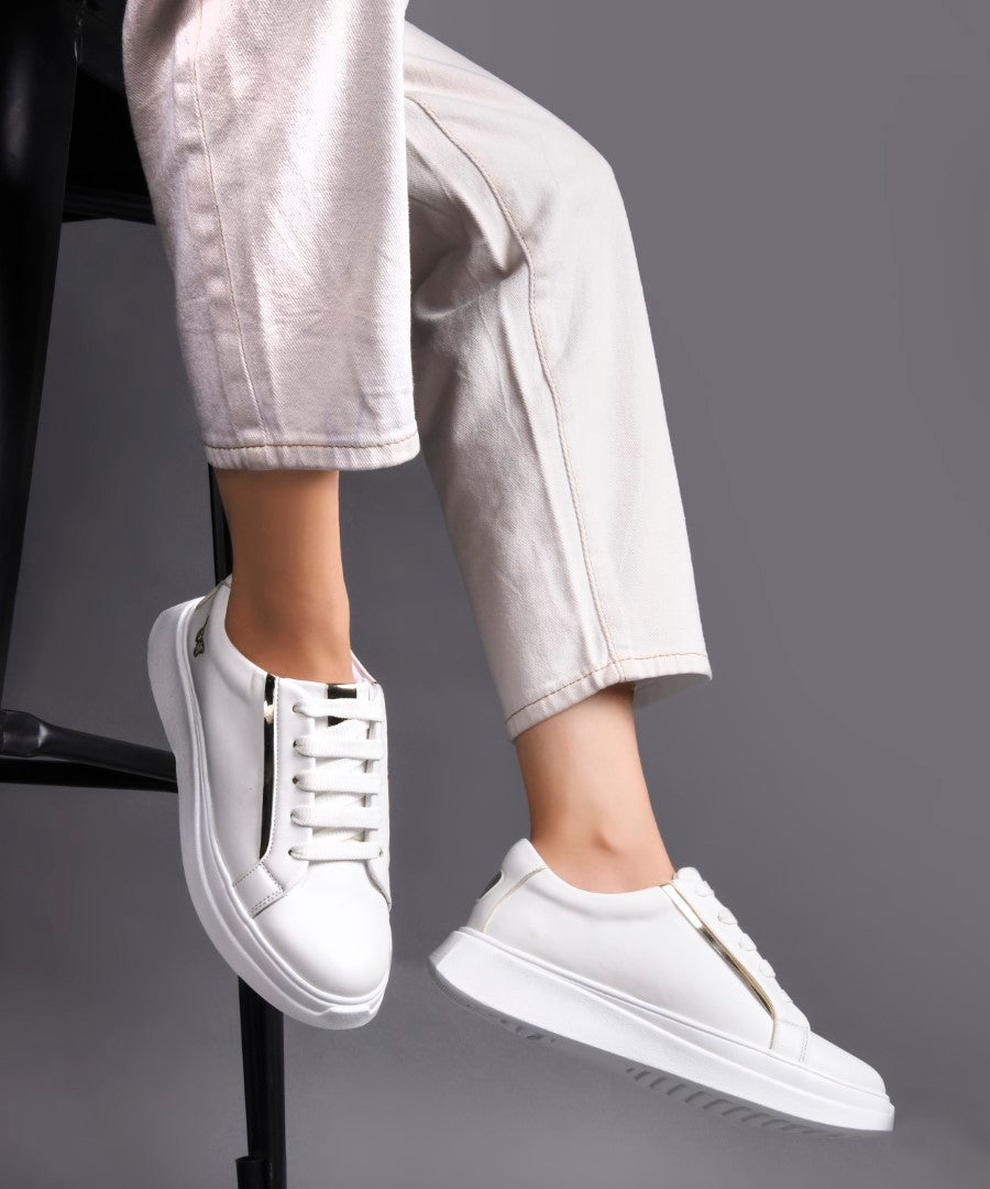 Metallic Sneakers for Women | Lace-Up Chunky Sole - JM Looks