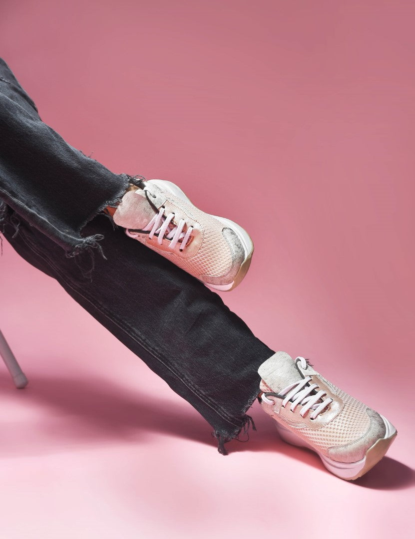 Jm Looks Mesh Panel Chunky Sole Sneakers