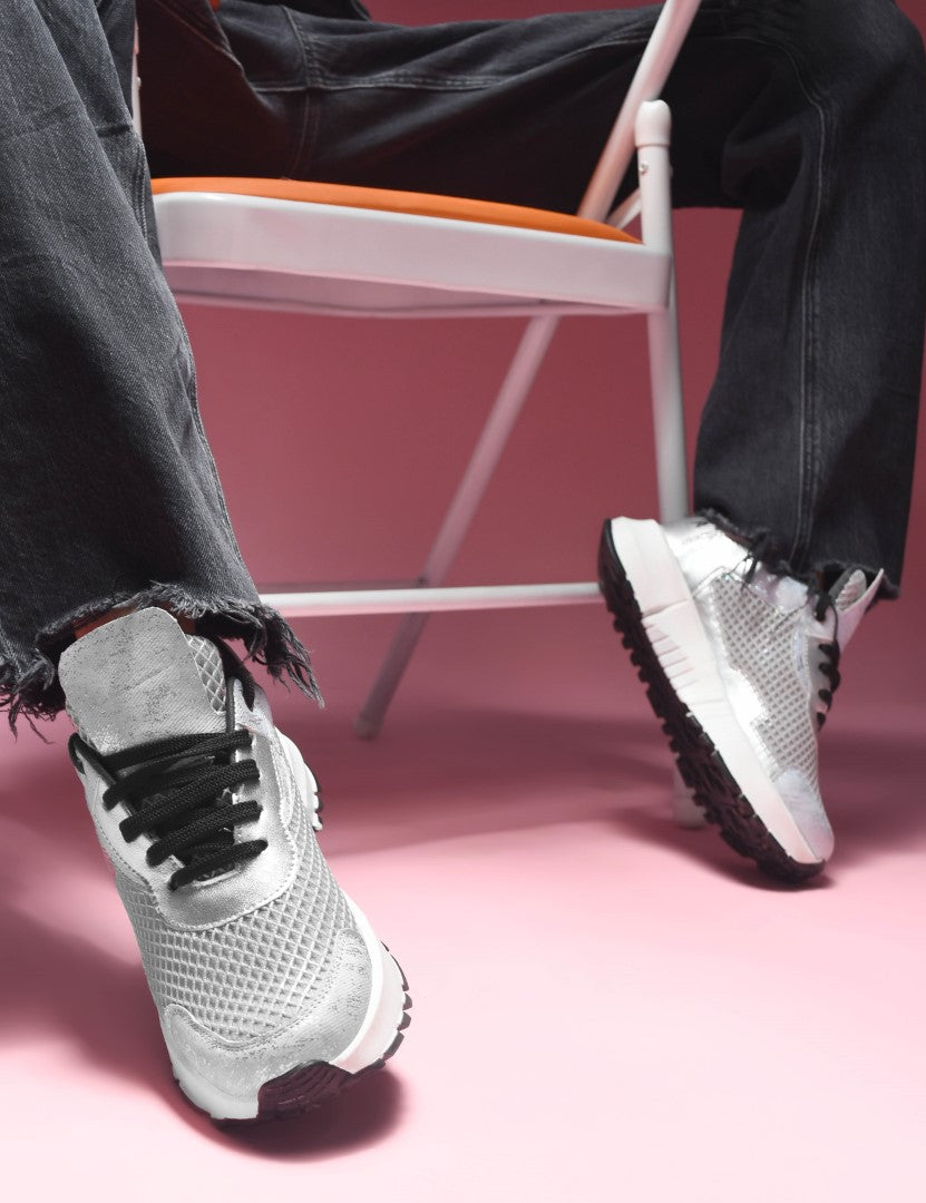 Jm Looks Mesh Panel Chunky Sole Sneakers
