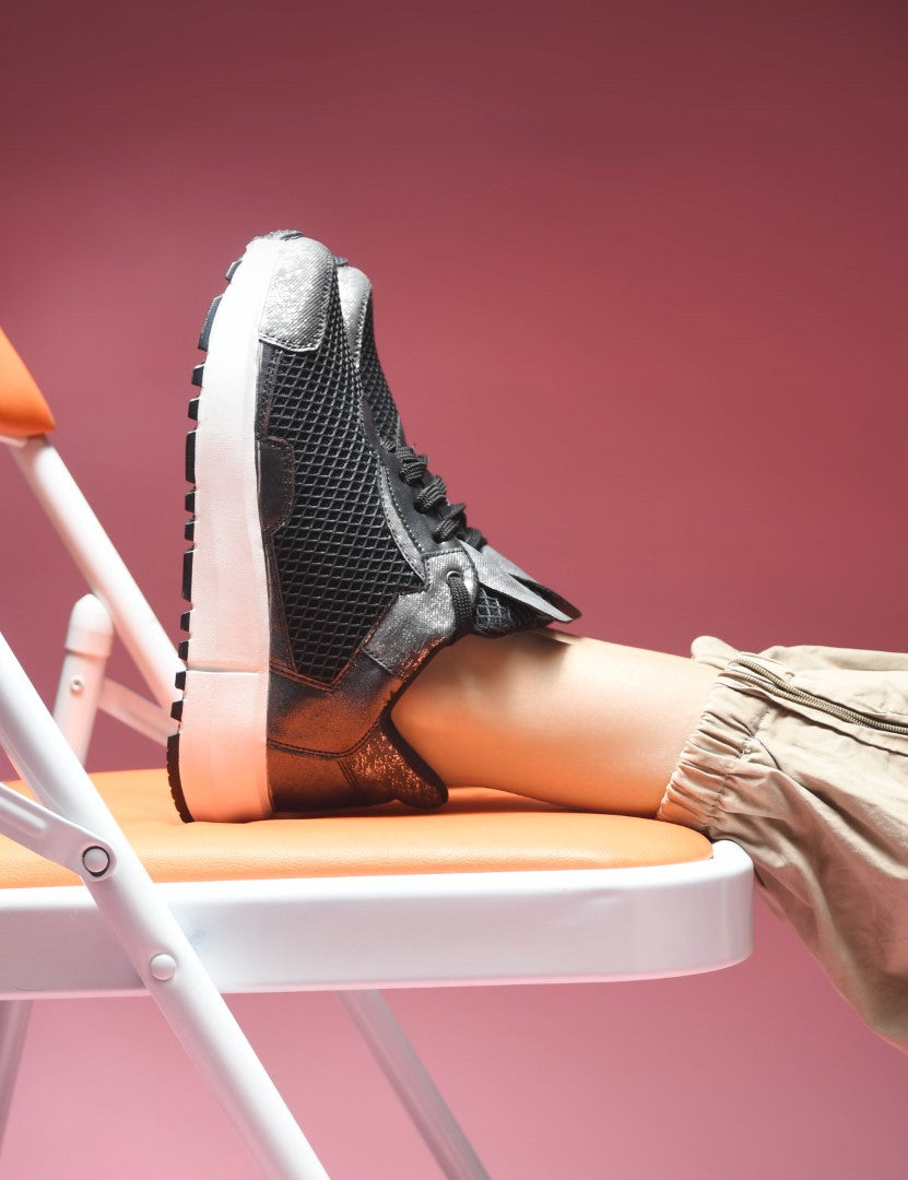 Jm Looks Mesh Panel Chunky Sole Sneakers