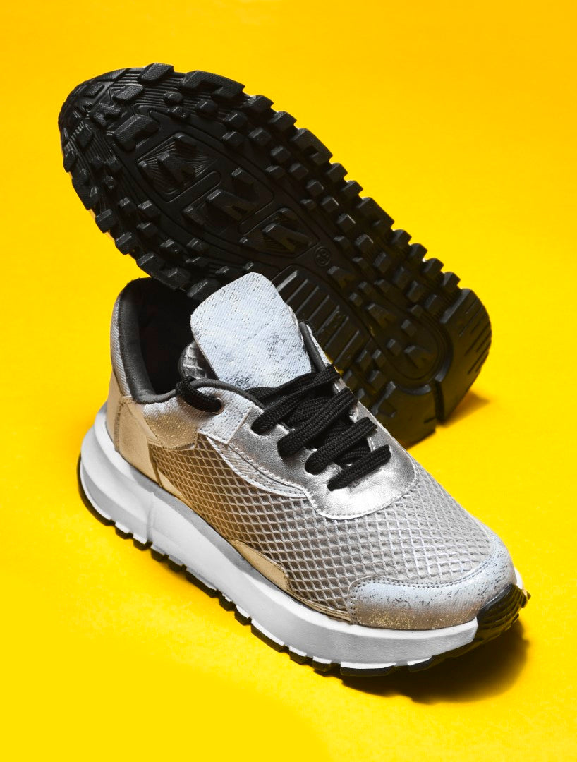 Jm Looks Mesh Panel Chunky Sole Sneakers