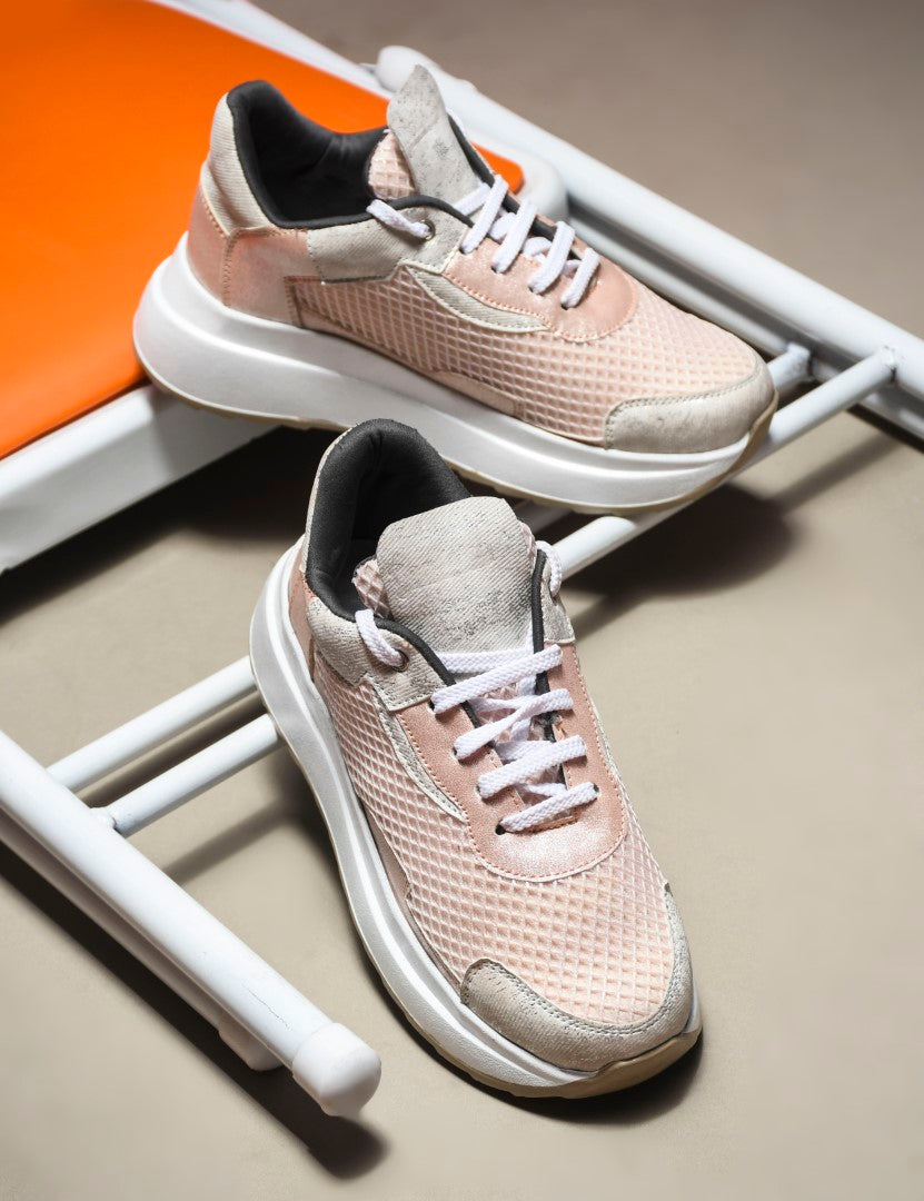 Jm Looks Mesh Panel Chunky Sole Sneakers