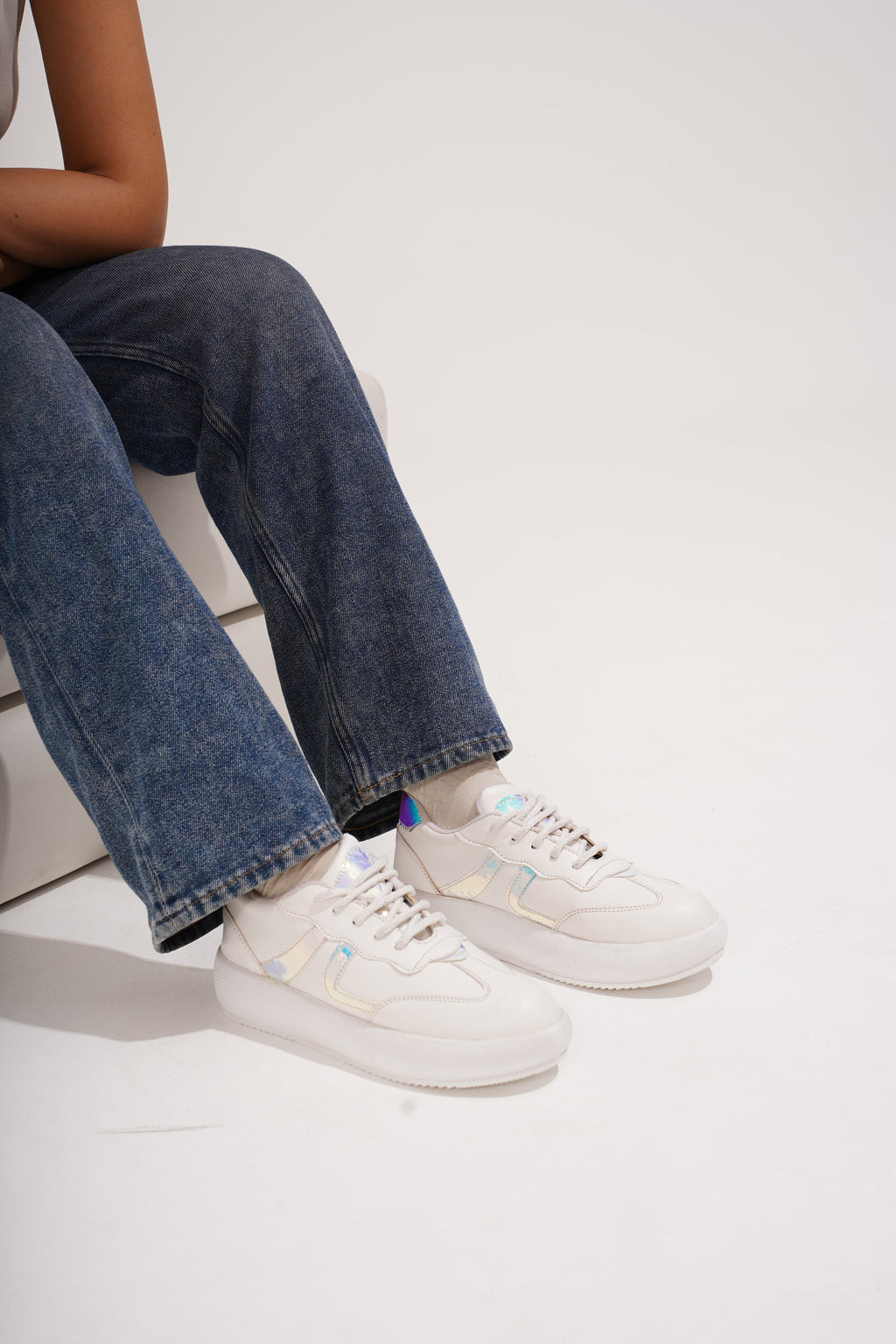 Jm Looks Casual Panel Detail Lace-Up Sneakers