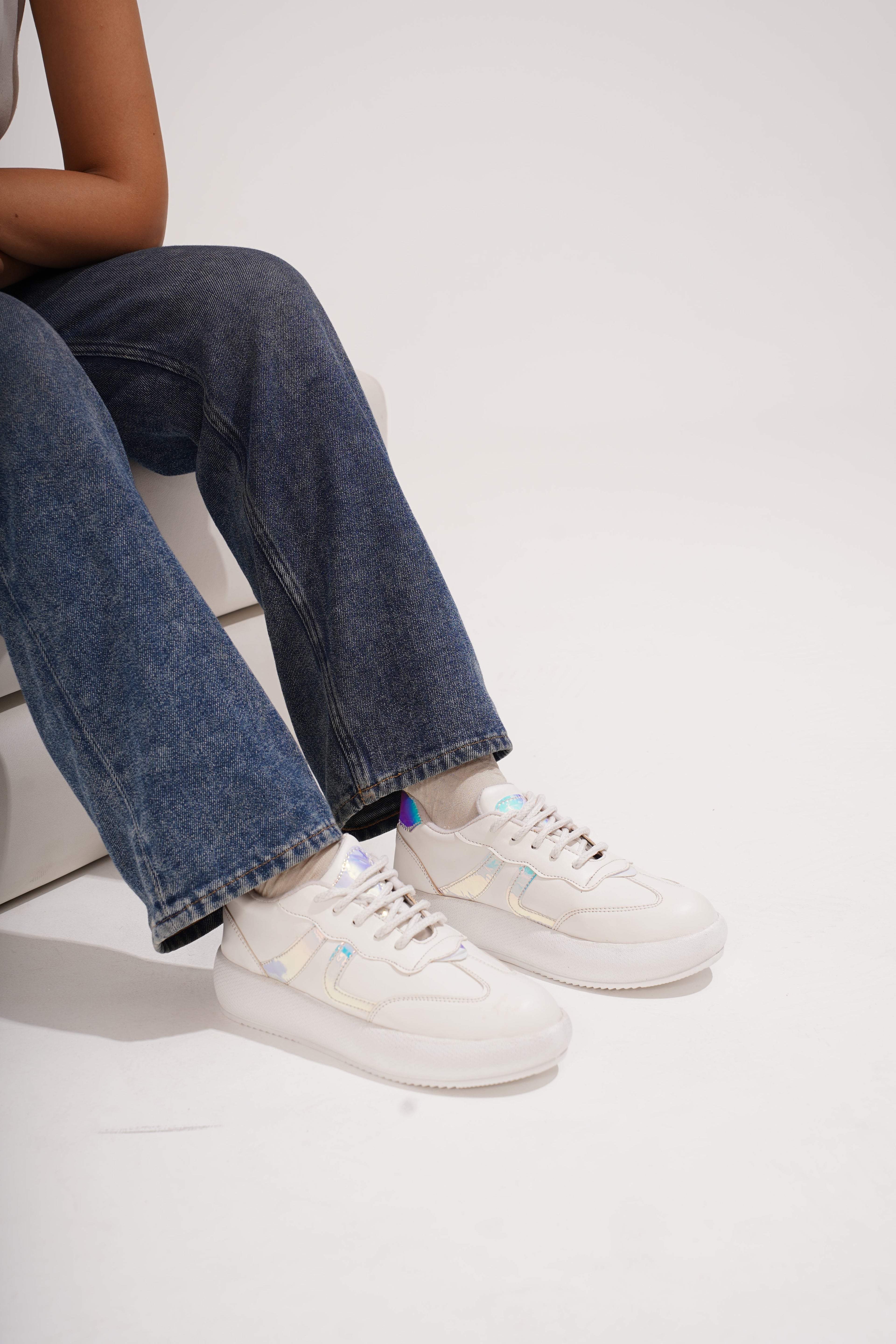Jm Looks Casual Panel Detail Lace-Up Sneakers